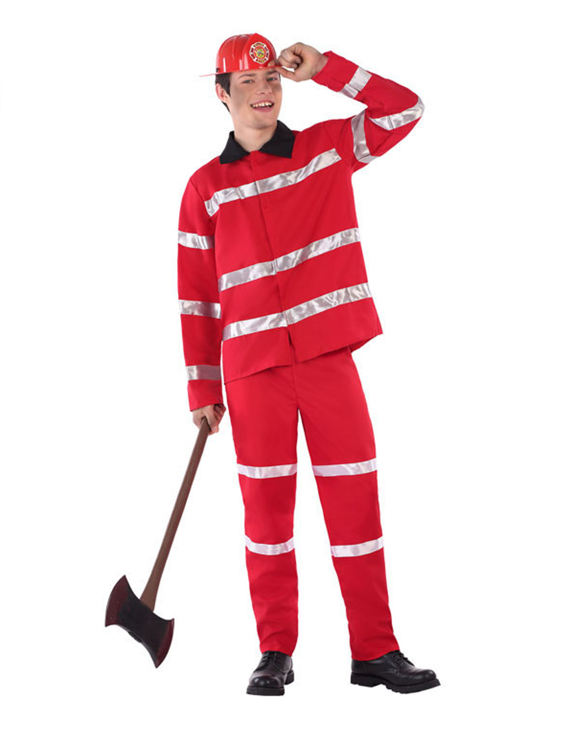 Déguisement de pompier rouge adolescent