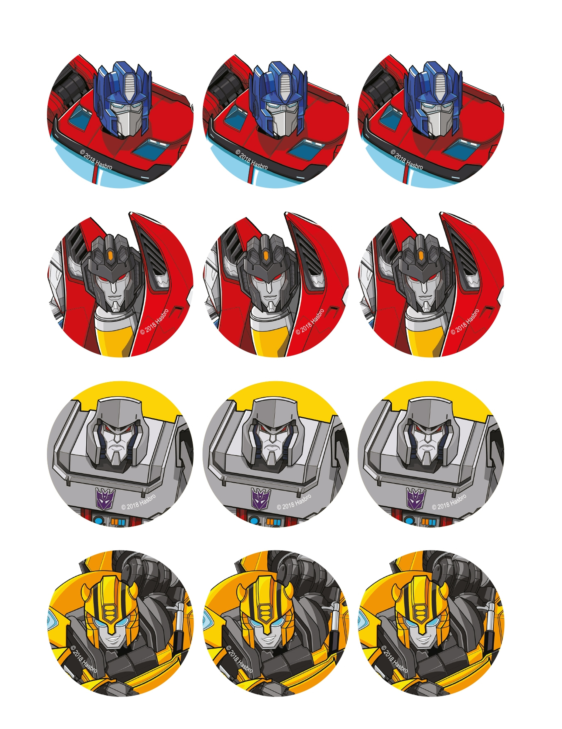 12 Décorations en sucre pour biscuits Transformers 5,8 cm