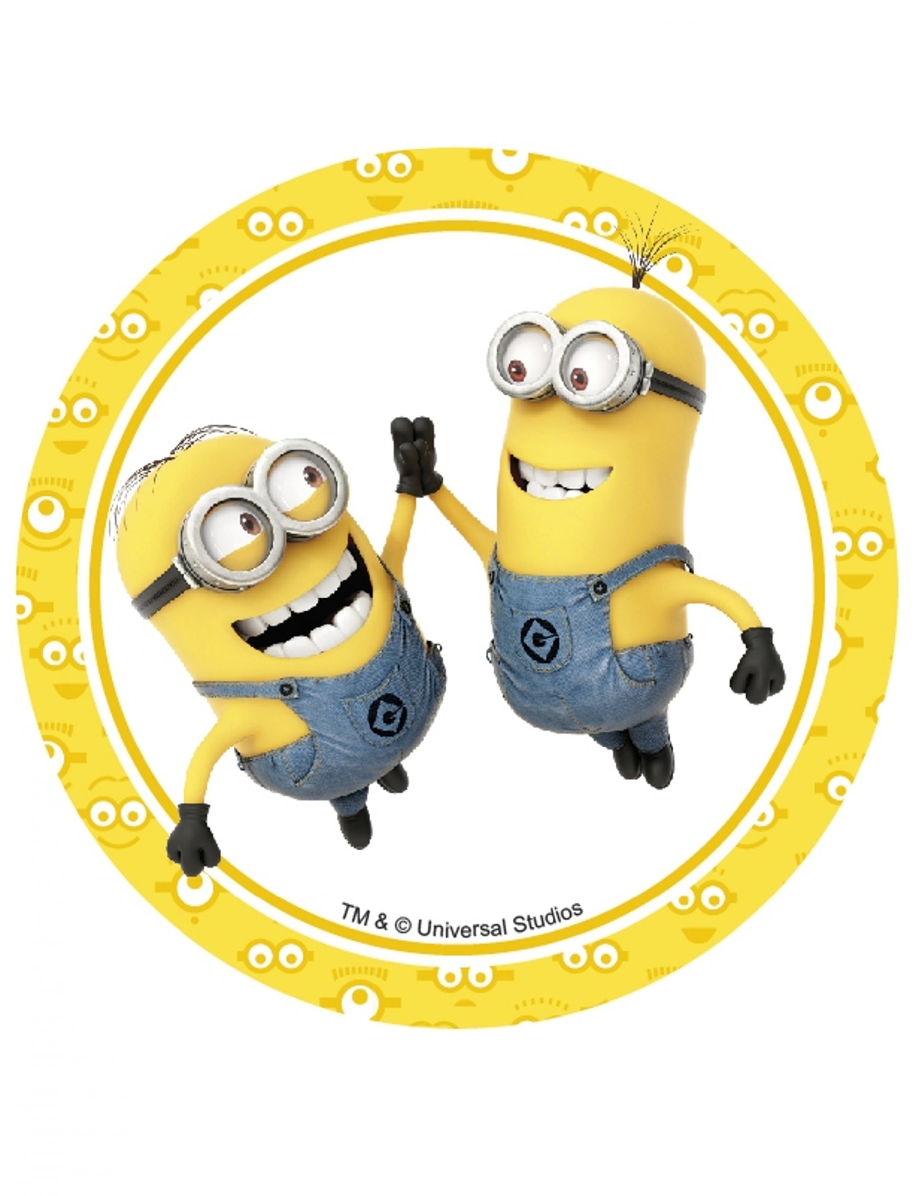 Disque en azyme tope la Les Minions 14,5 cm