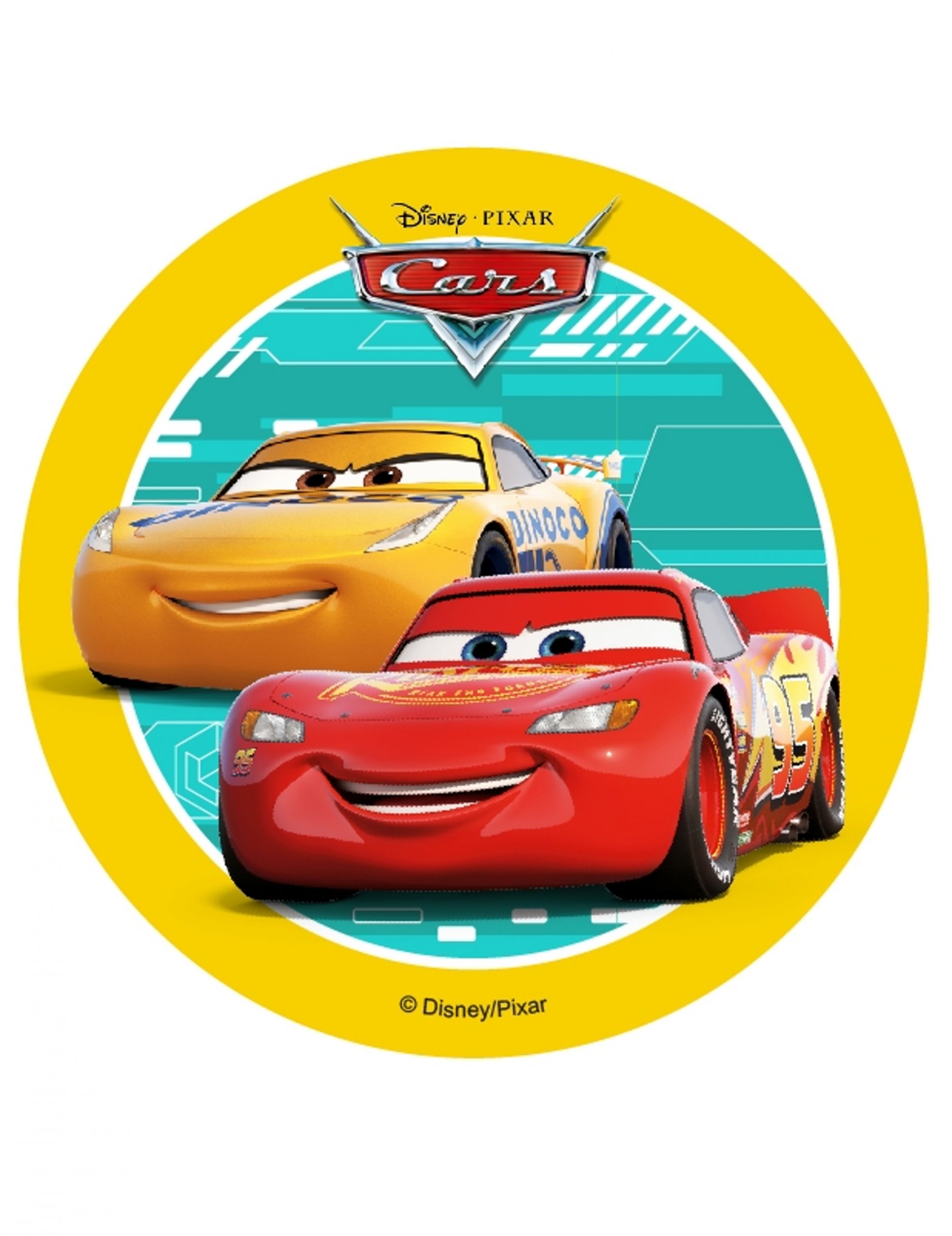 Disque en azyme Cars jaune 14,5 cm