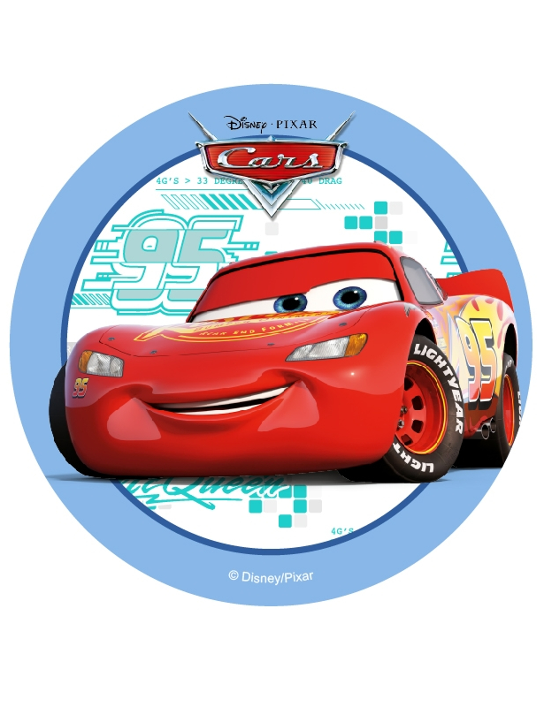 Disque en azyme Cars bleu 14,5 cm