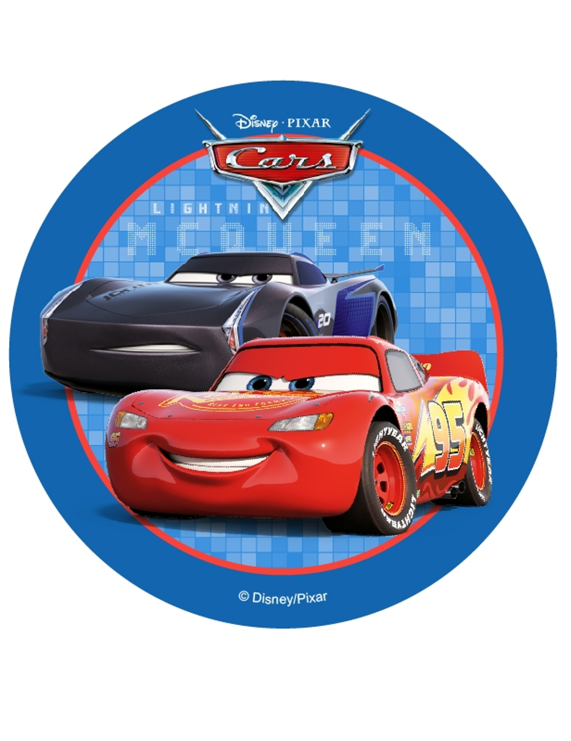 Disque en azyme Cars Flash McQueen et Jackson Storm 14,5 cm
