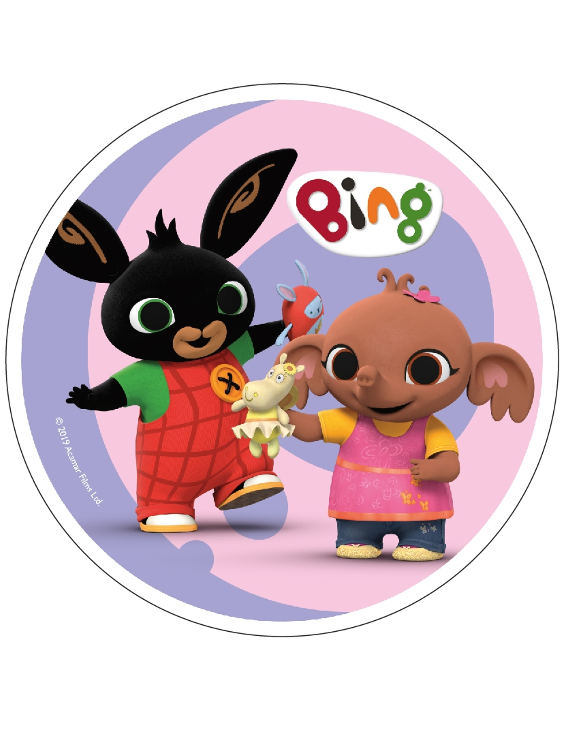 Disque en azyme Bing rose 21 cm