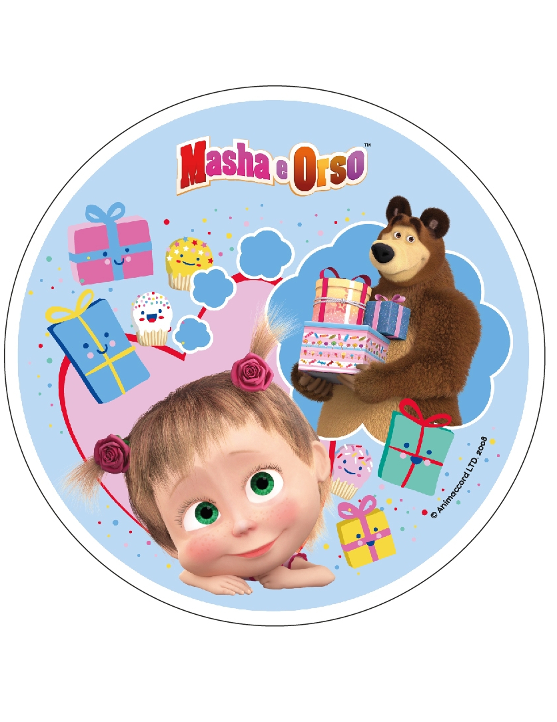 Disque en azyme Masha et Michka bleu 21 cm