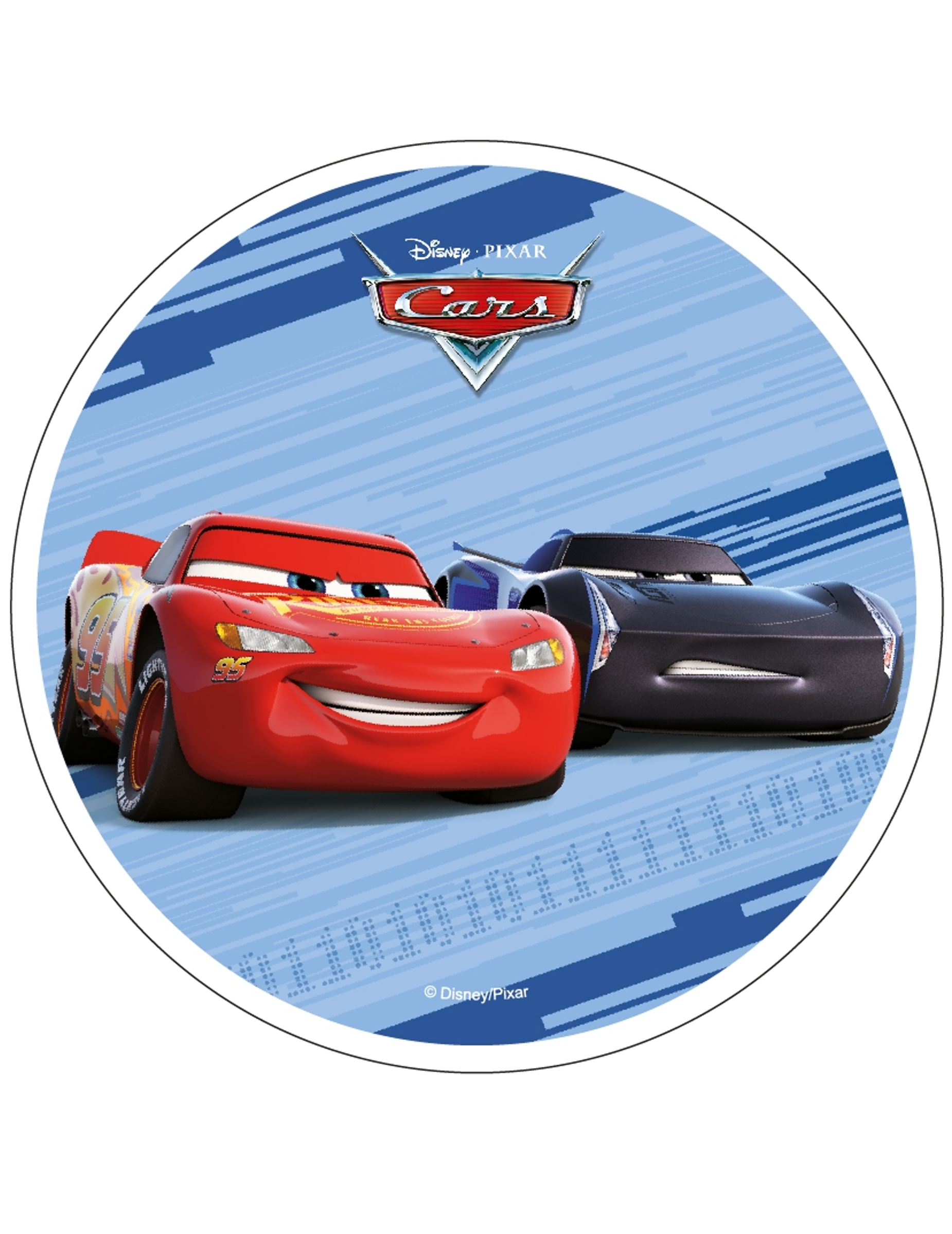 Disque en azyme Cars bleu 21 cm