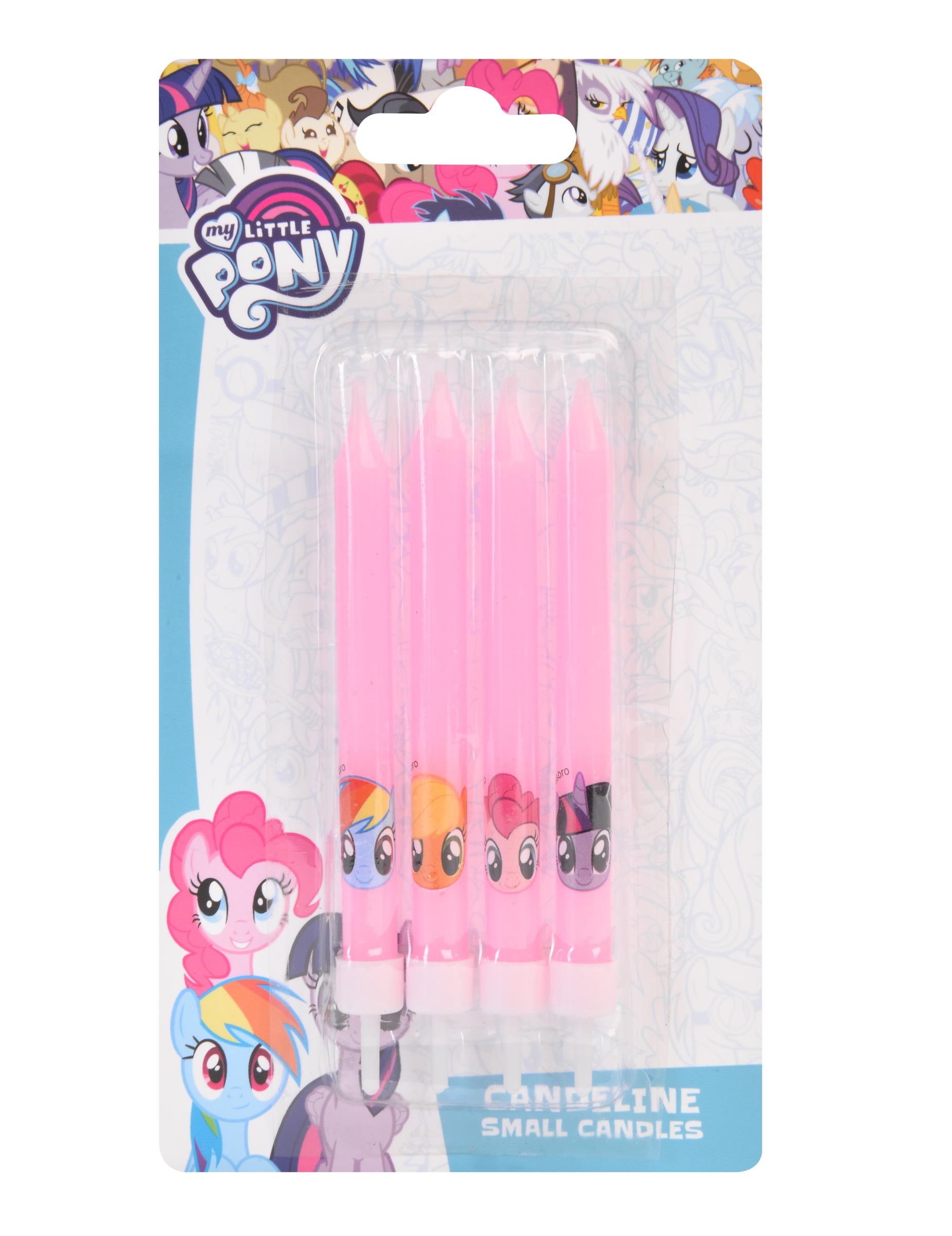 4 Bougies d'anniversaire My Little Pony roses 9 cm