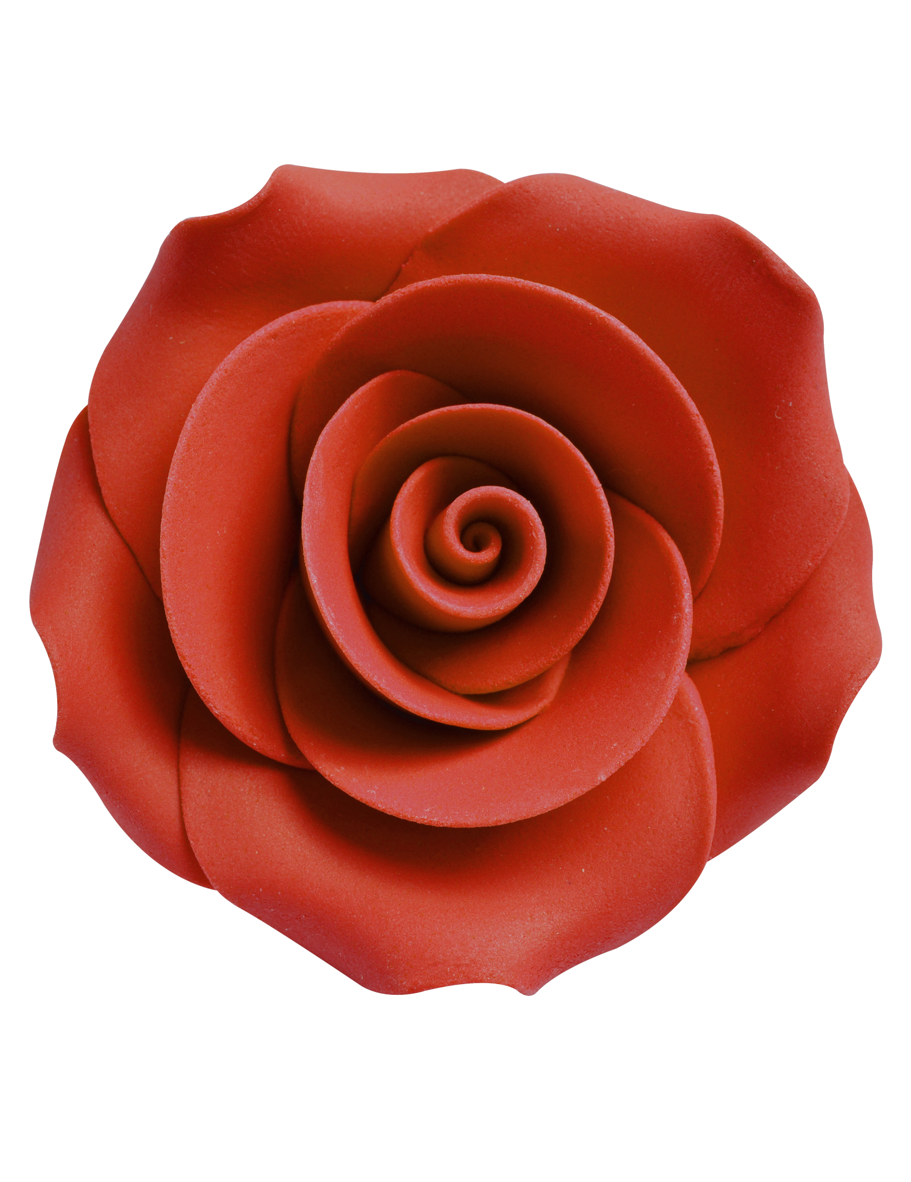 6 Petites roses décoratives en sucre rouges 5 cm
