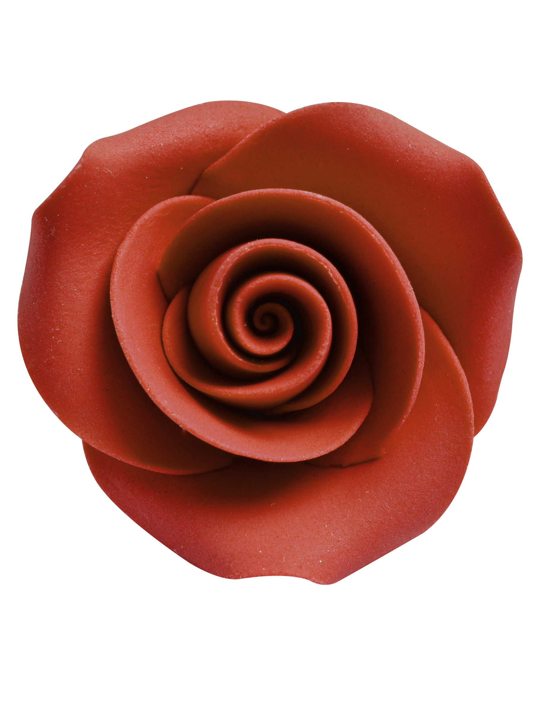 8 Petites roses décoratives en sucre rouges 3,3 cm