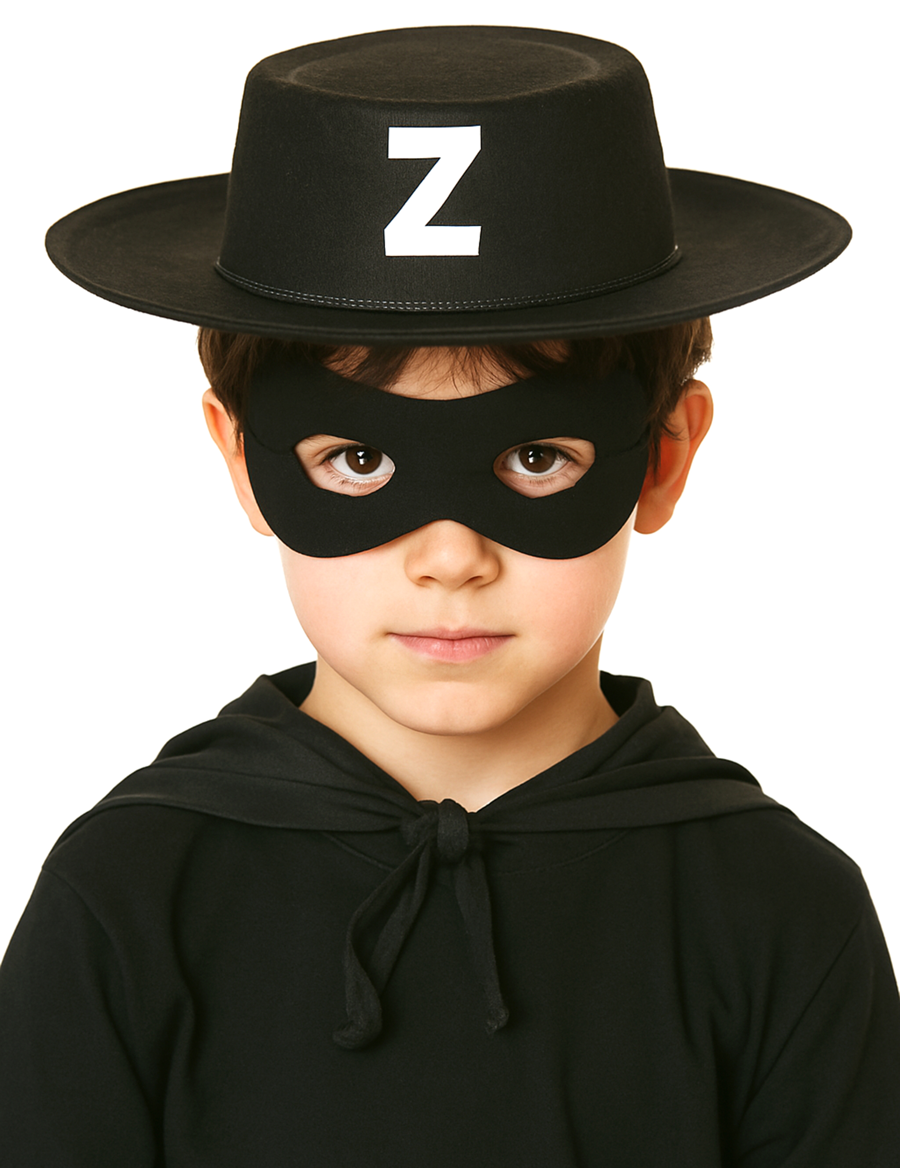 Chapeau de justicier masqué noir enfant