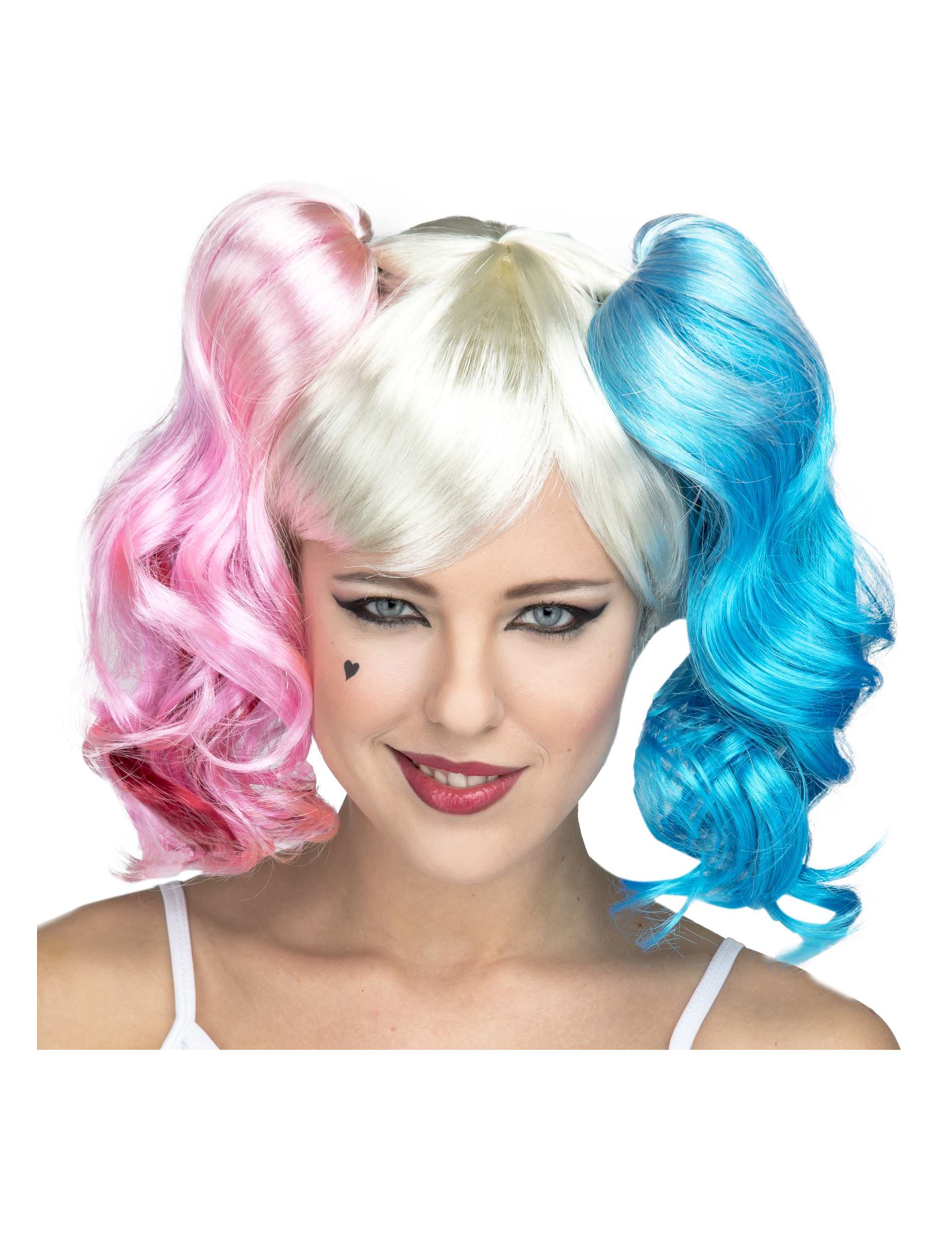 Perruque manga rose et bleu femme