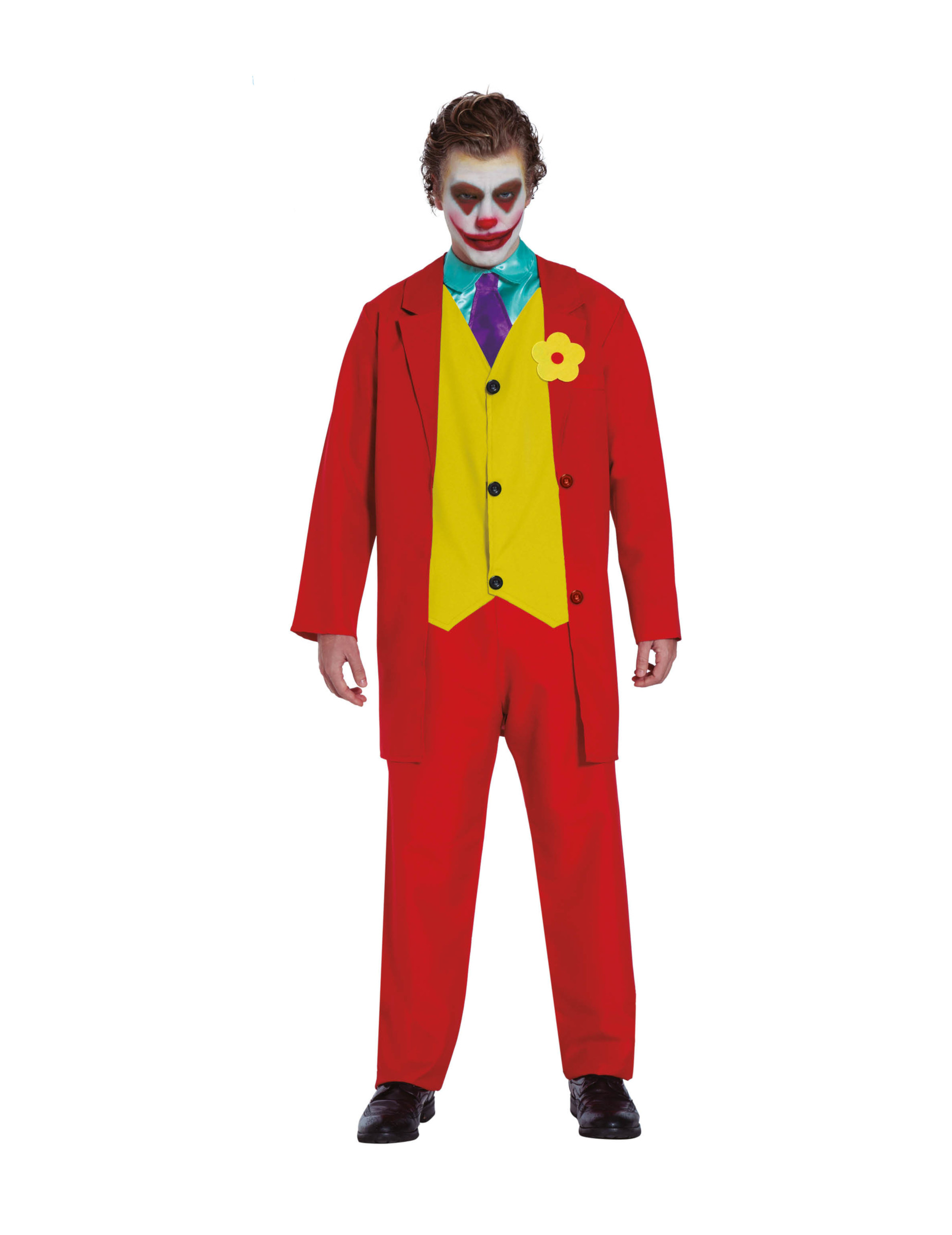 Déguisement clown rouge fou adulte