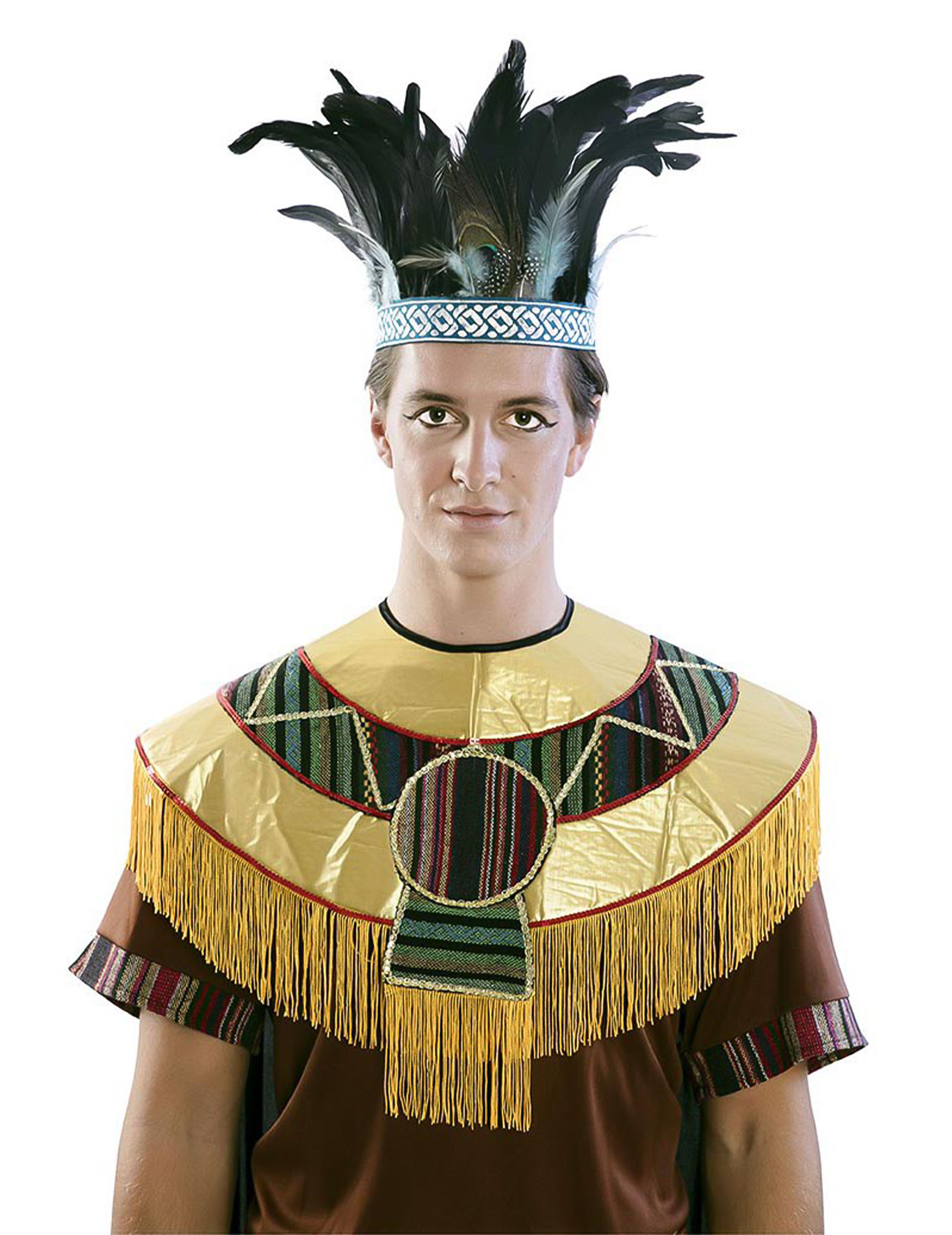Couronne à plumes Aztèque adulte