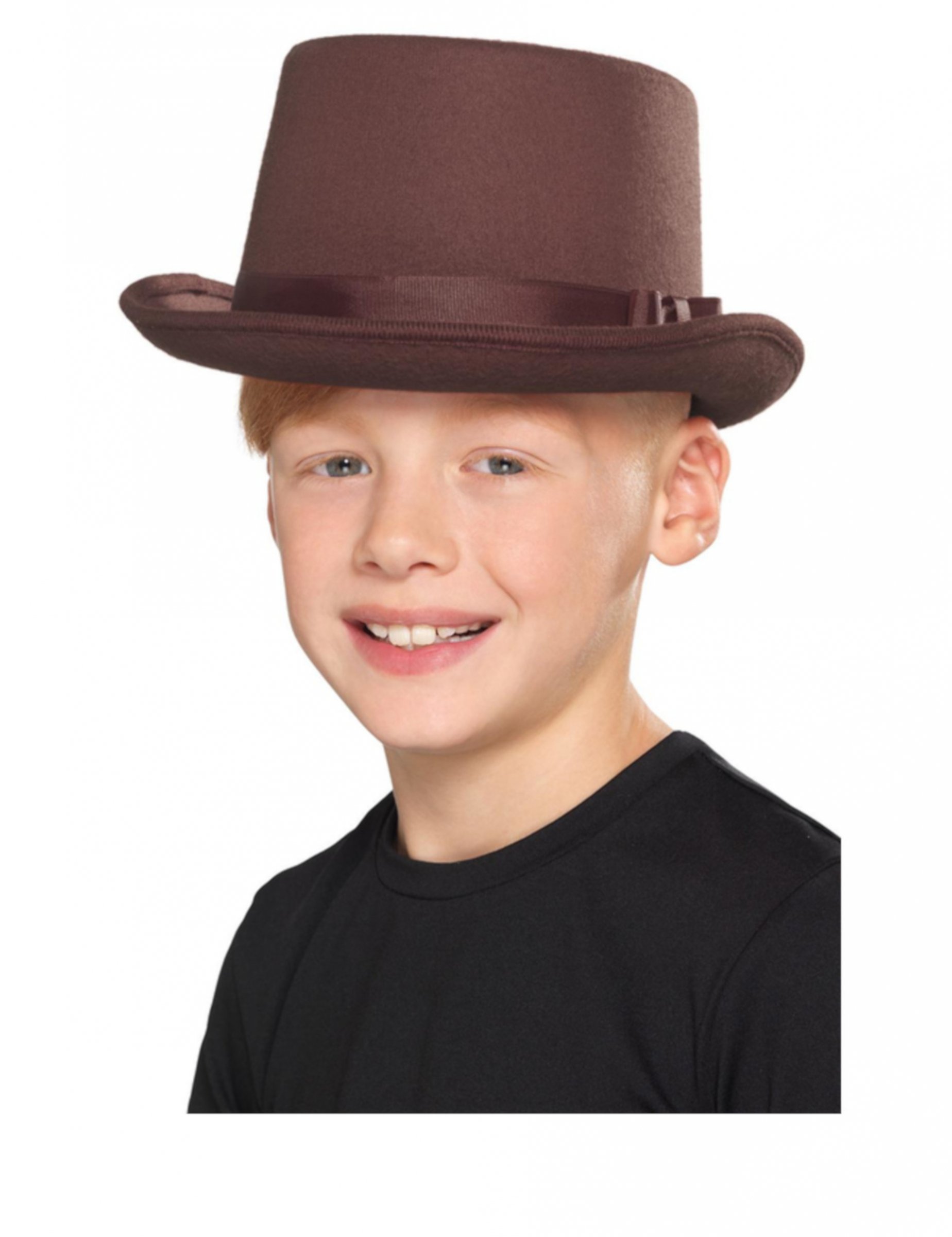 Chapeau rétro haut de forme marron enfant