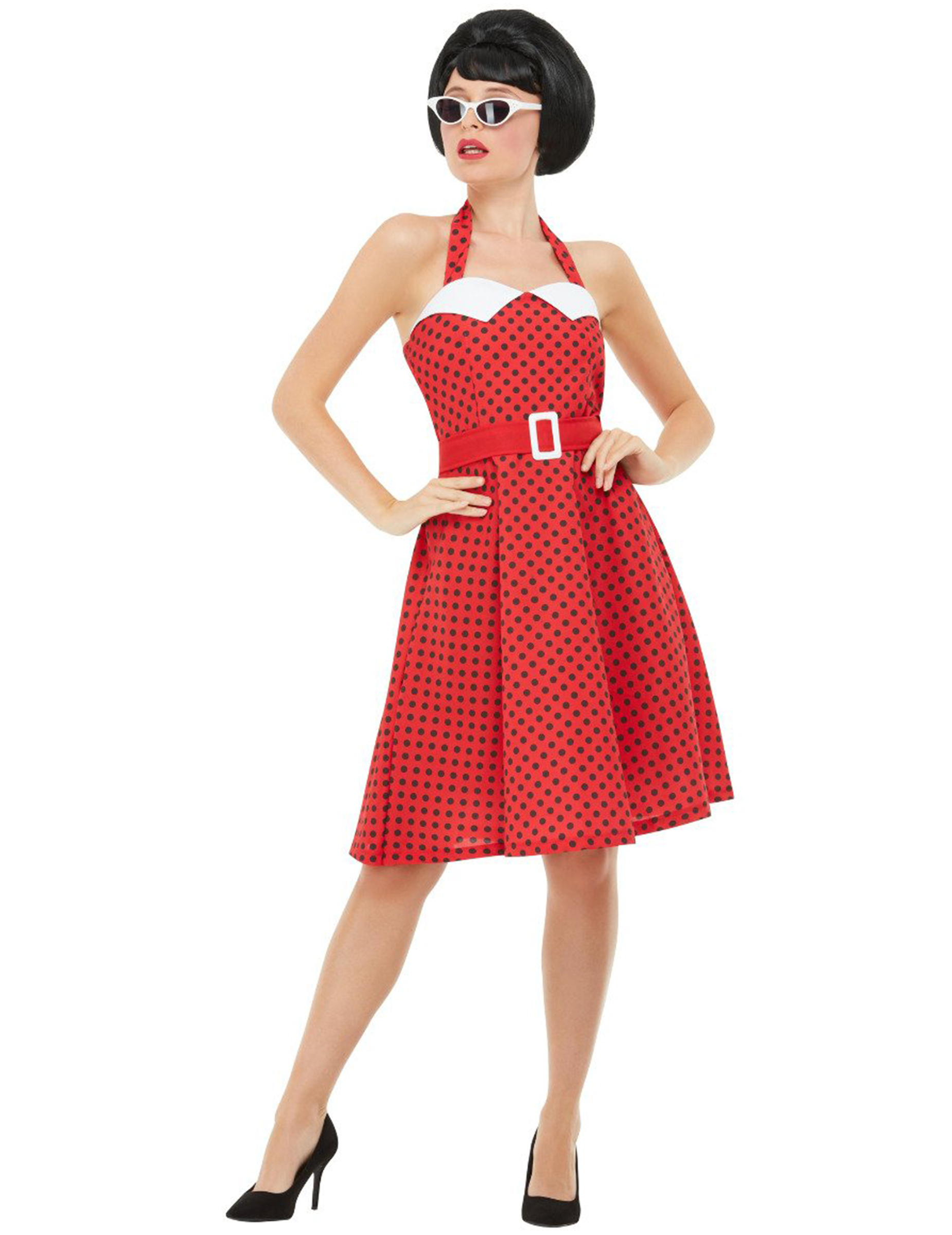 Déguisement rockabilly 50's rouge femme