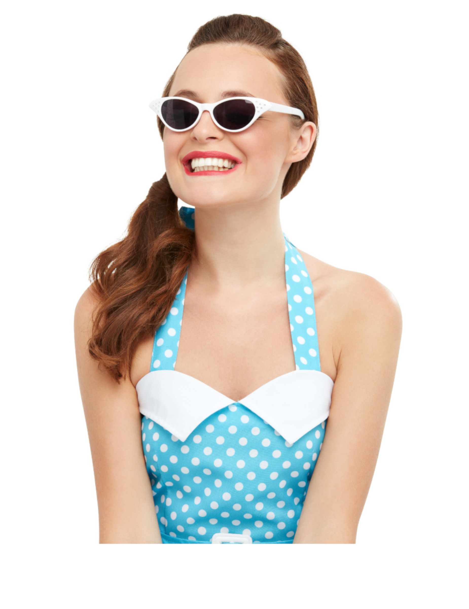 Lunettes rétro à strass blanches femme