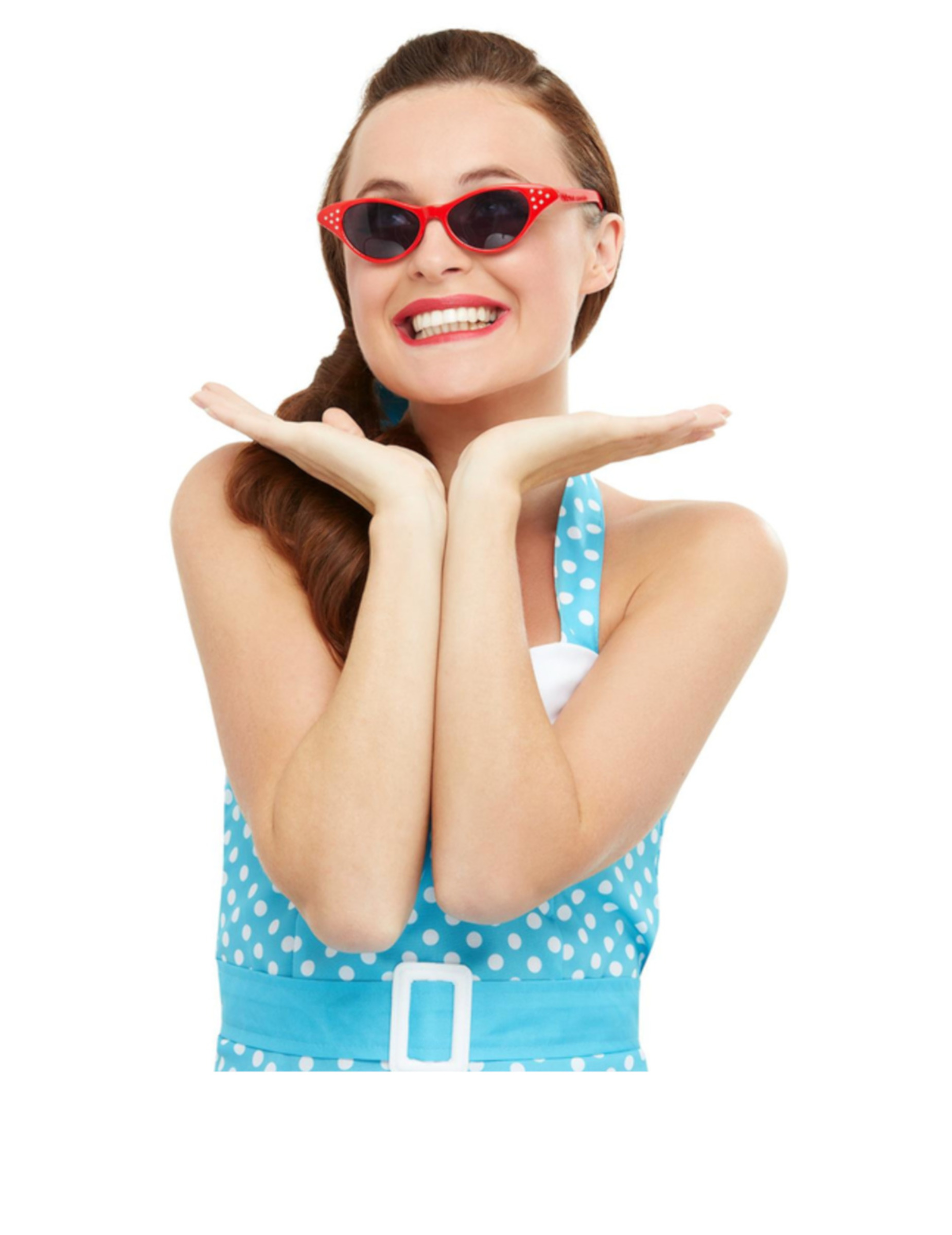 Lunettes rétro à strass rouge femme