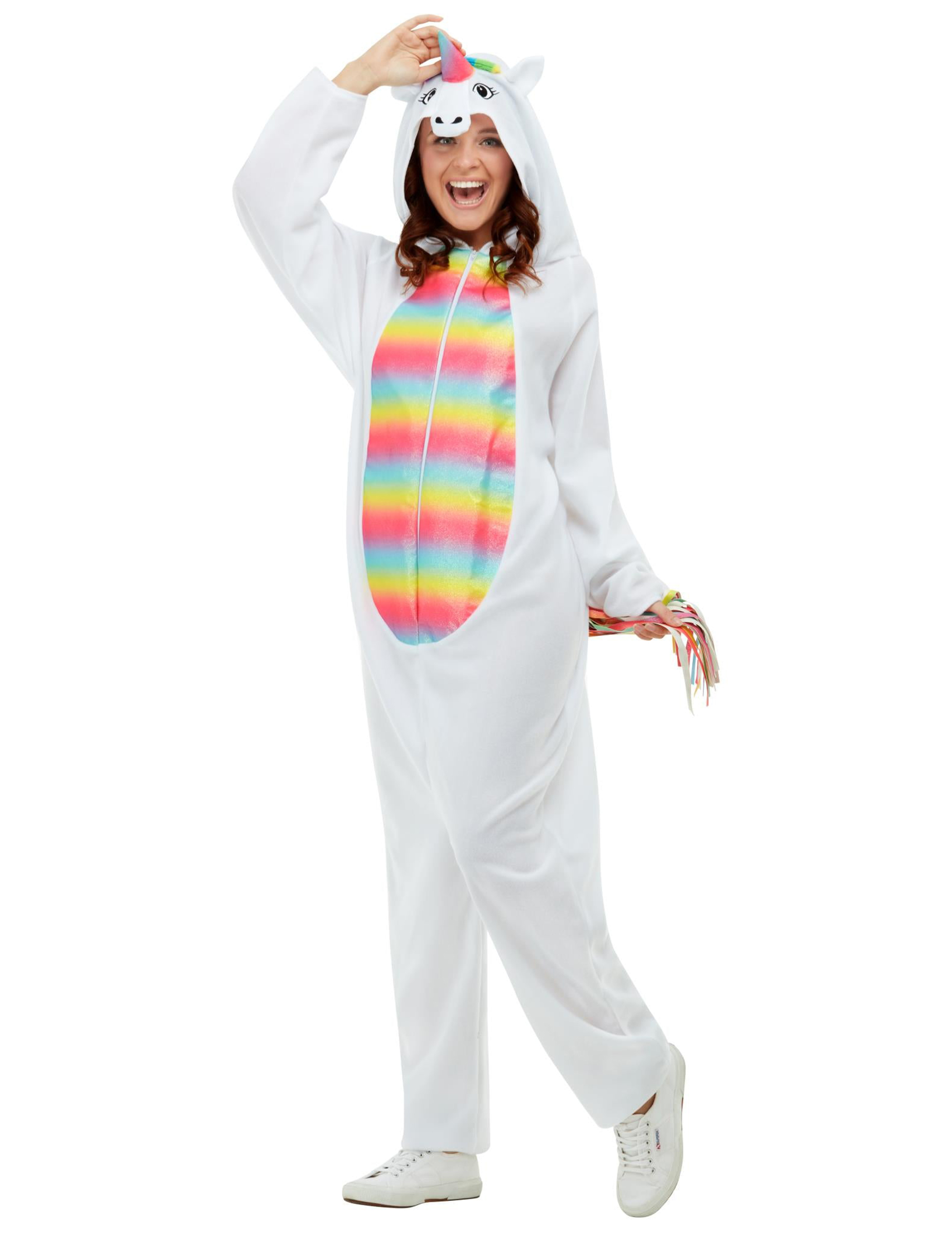Déguisement licorne blanche et multicolore adulte