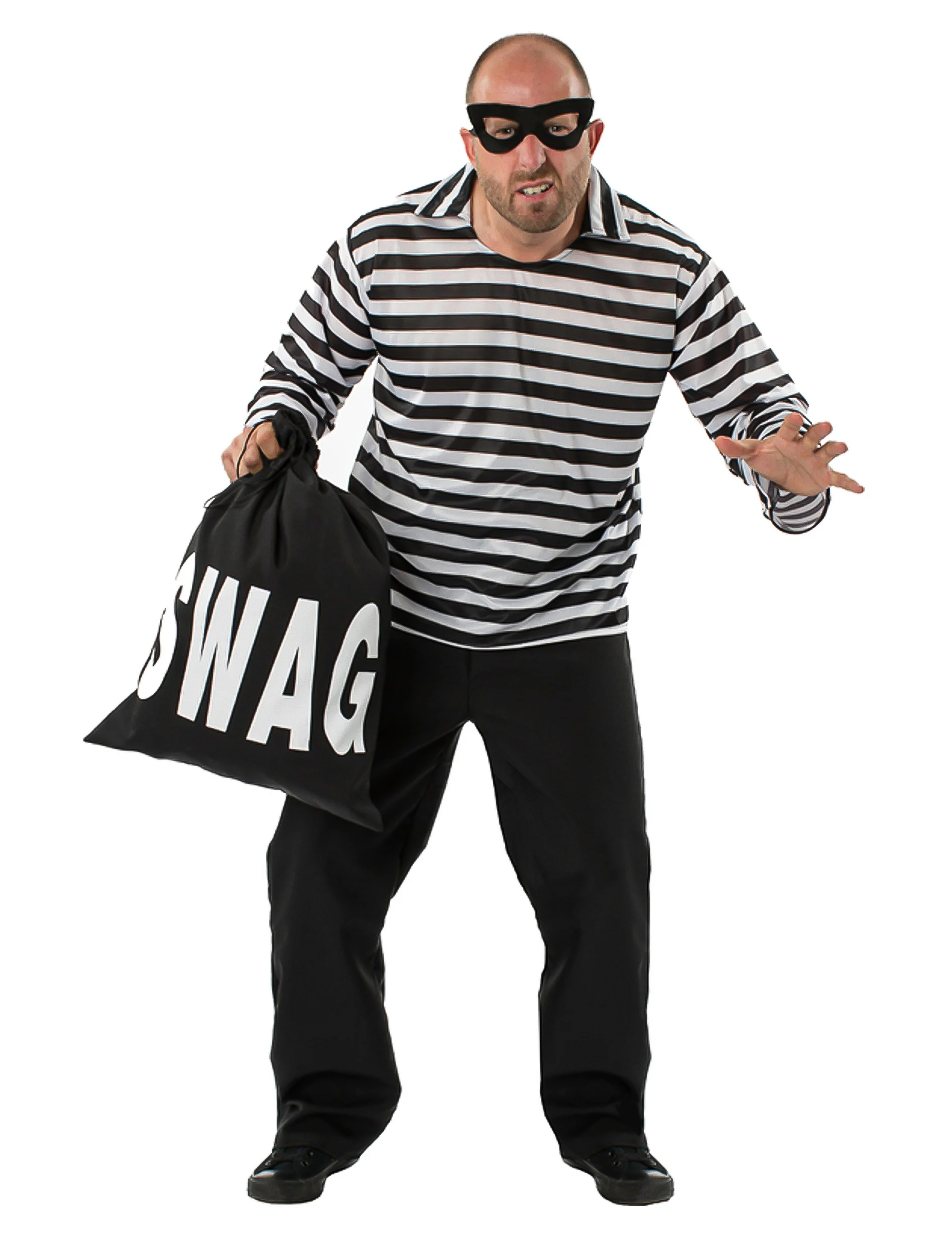 Déguisement cambrioleur rayé homme