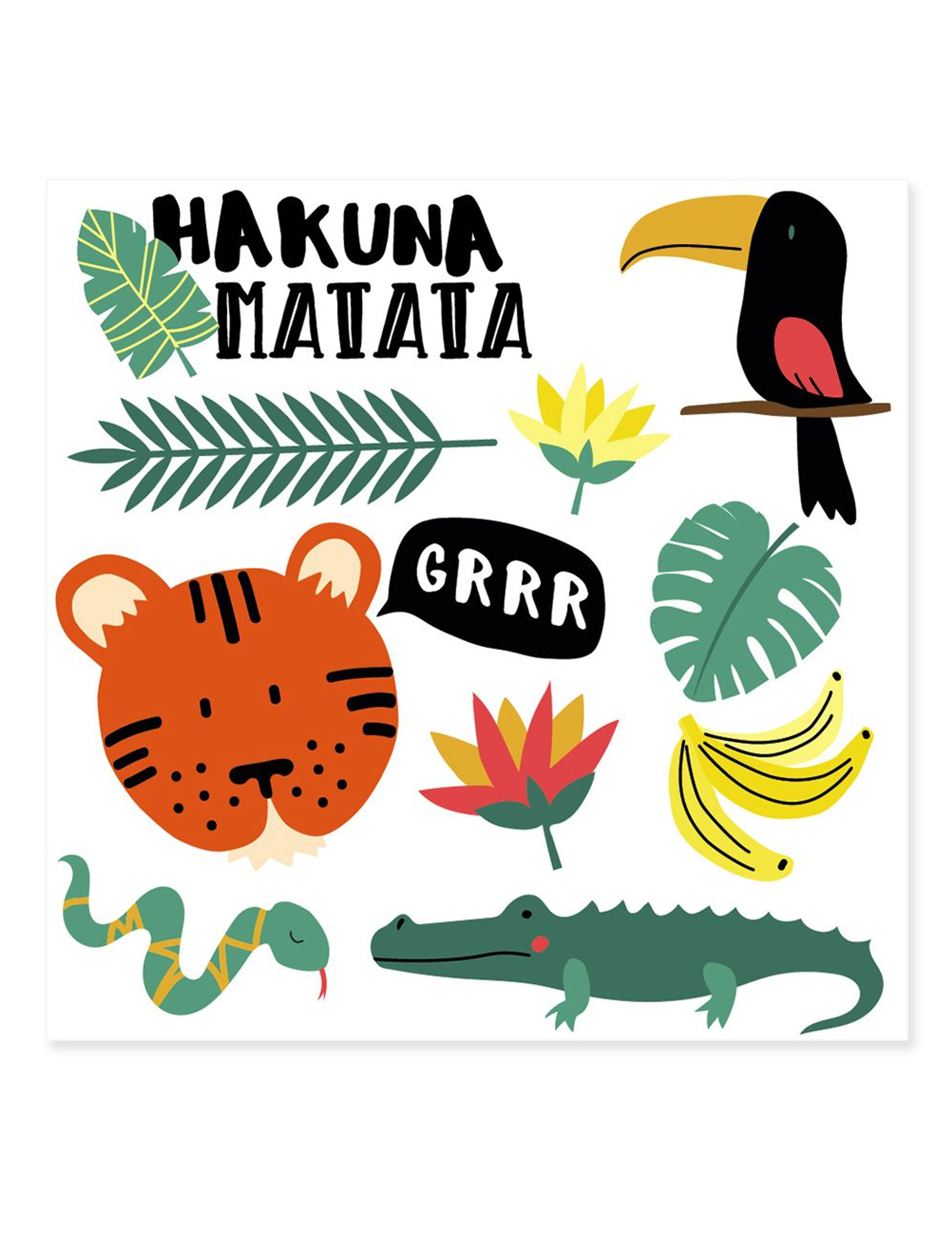 Tatouages éphémères hakuna matata 80 x 80 mm