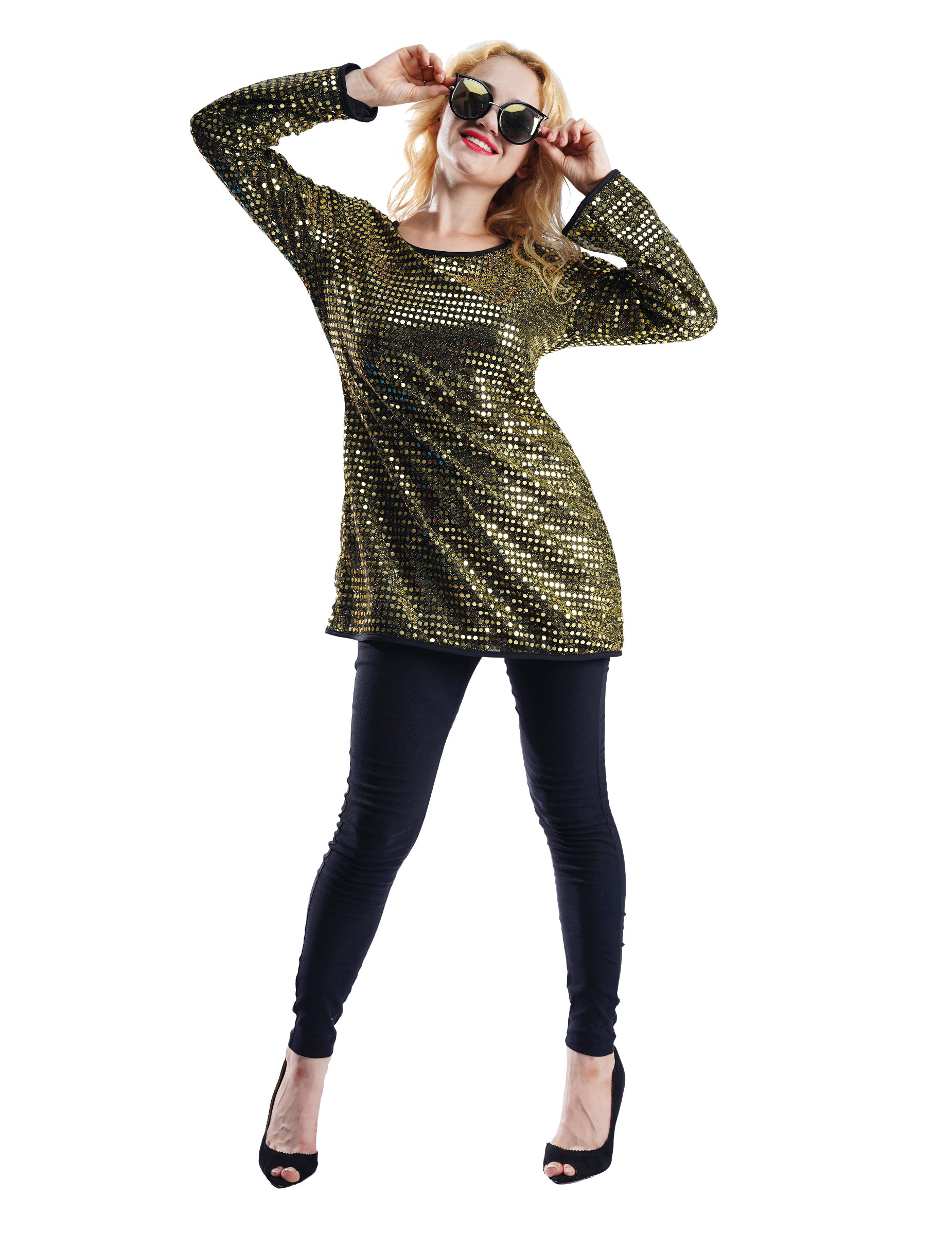 Tunique paillettes or femme