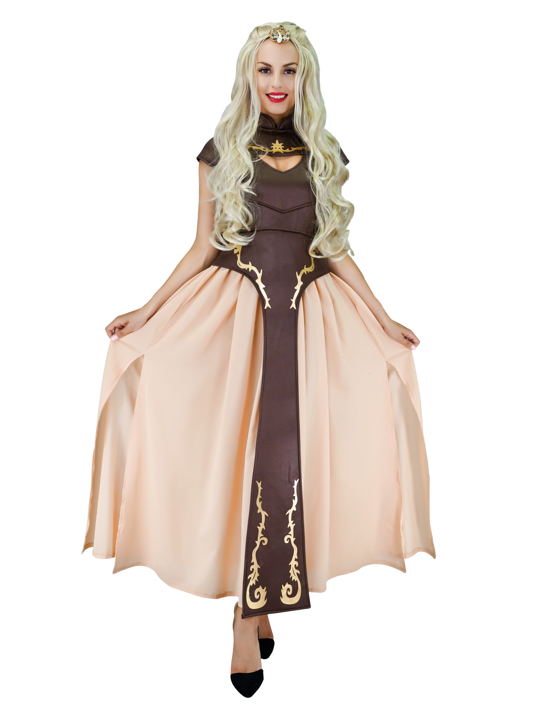 Déguisement princesse médiévale marron femme
