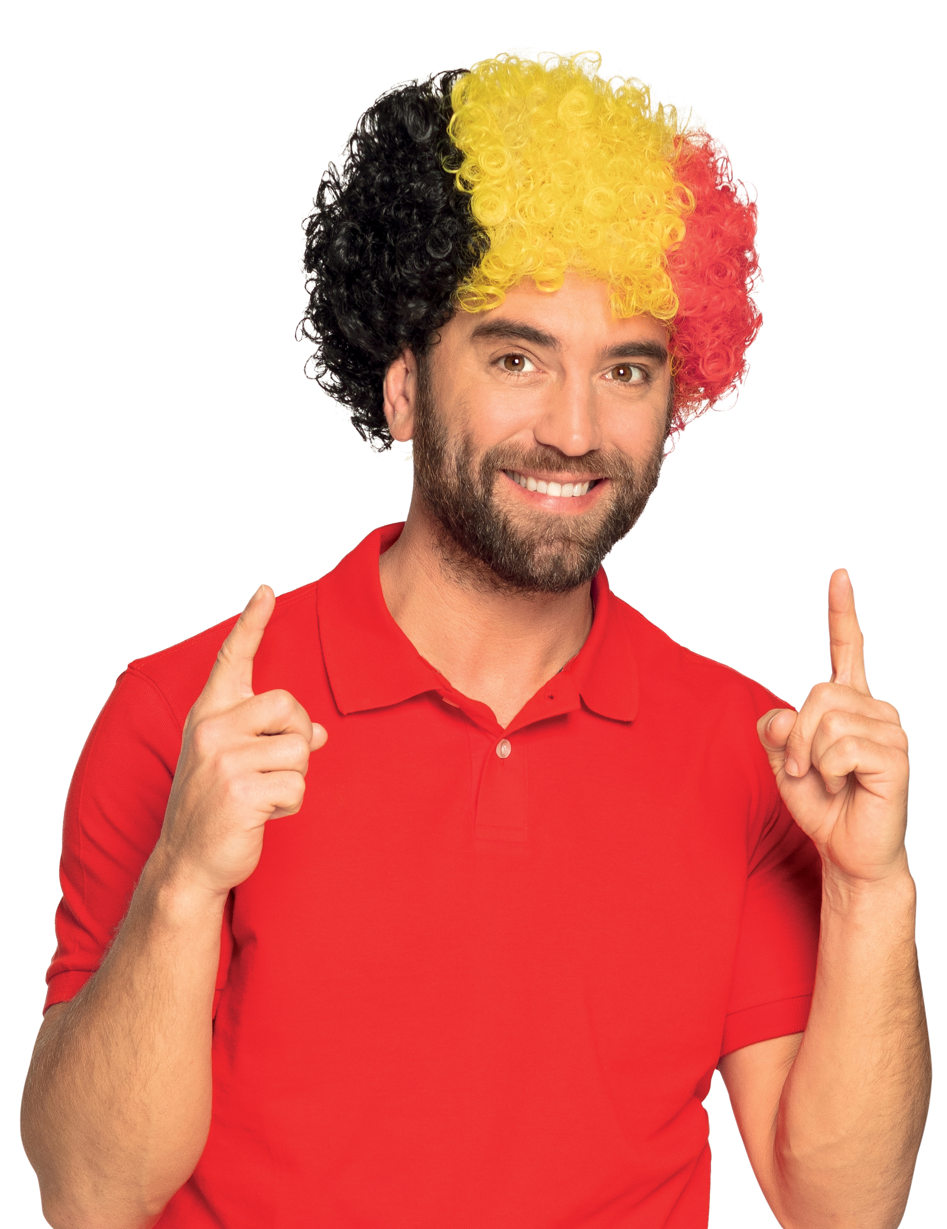 Perruque afro supporter Belgique adulte