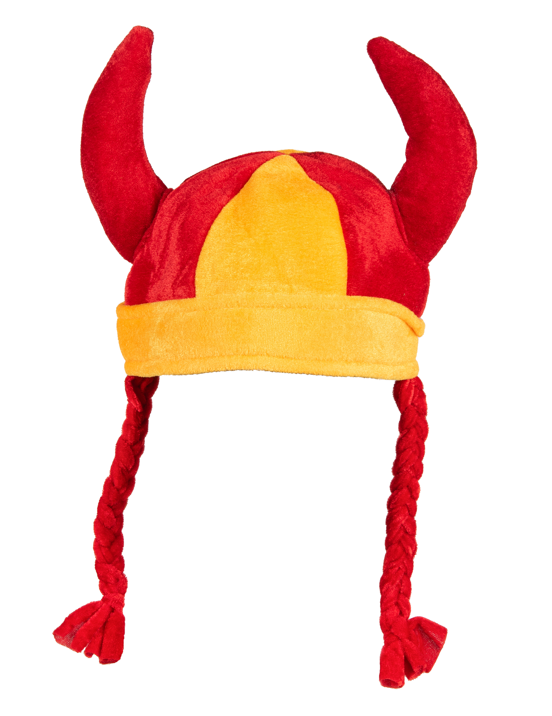 Chapeau avec nattes supporter Espagne adulte
