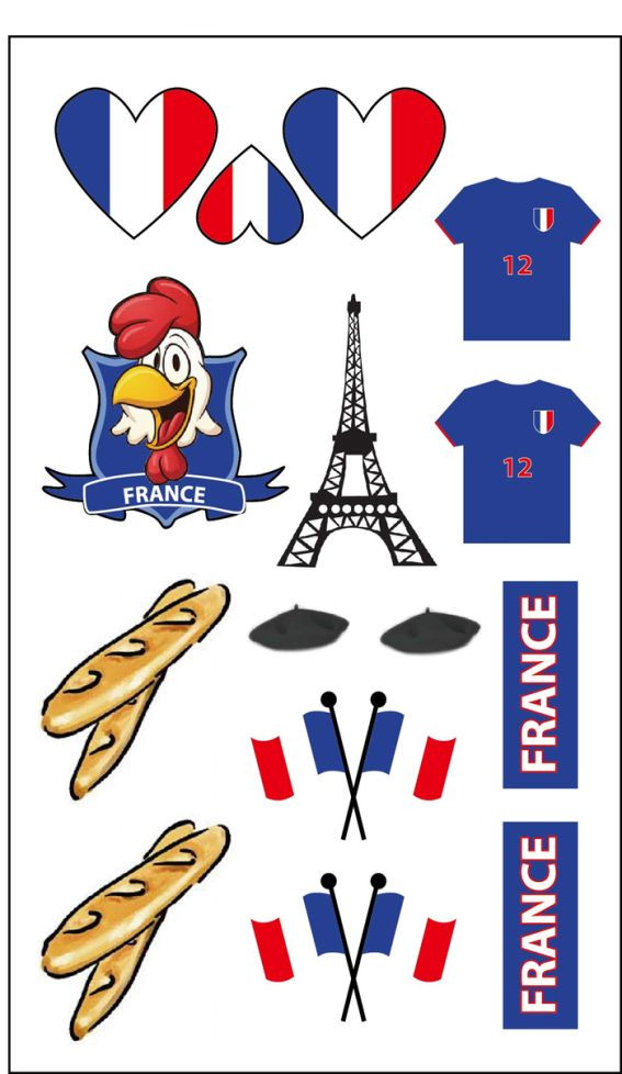 Planche tatouage supporter France