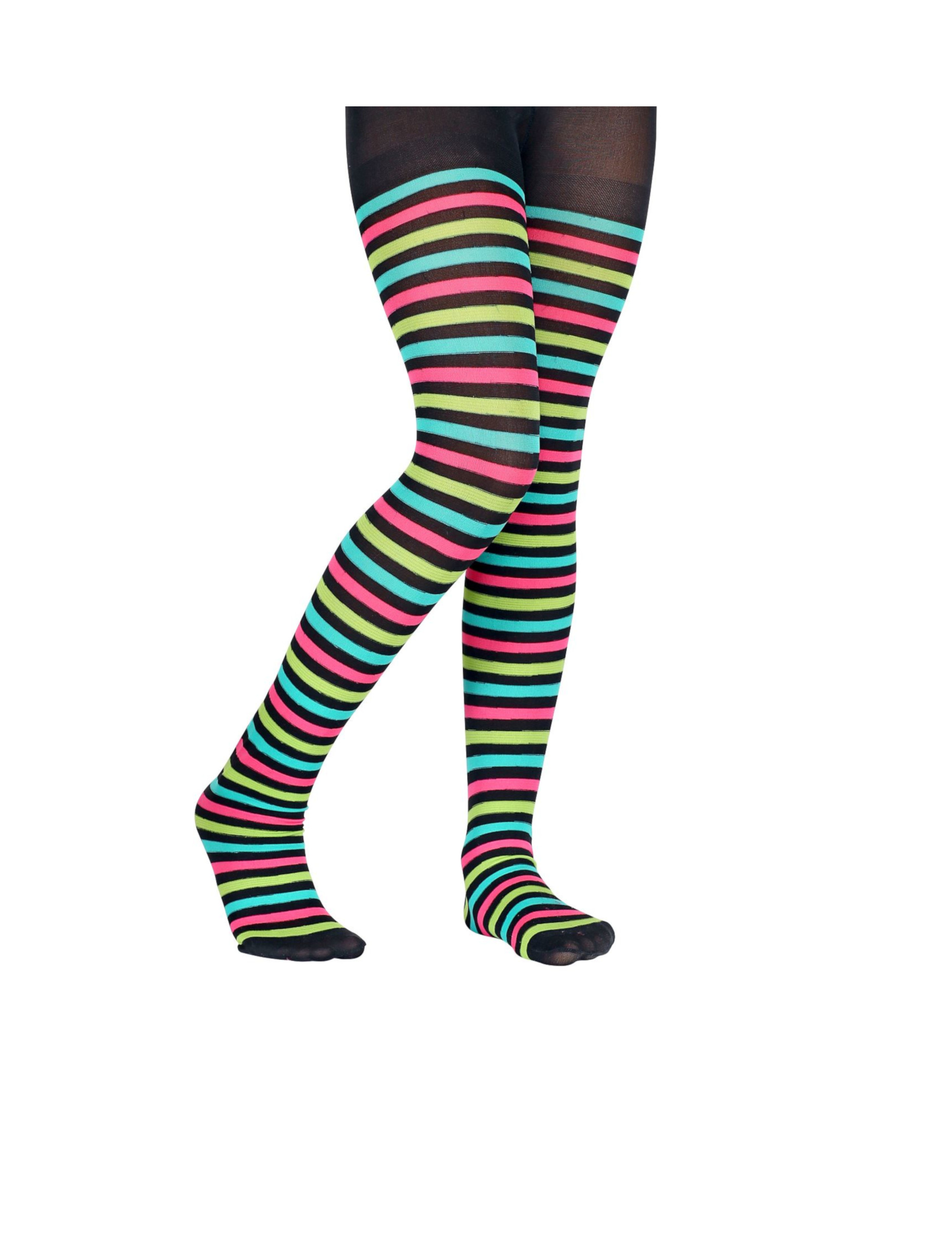 Collants à rayures multicolores enfant