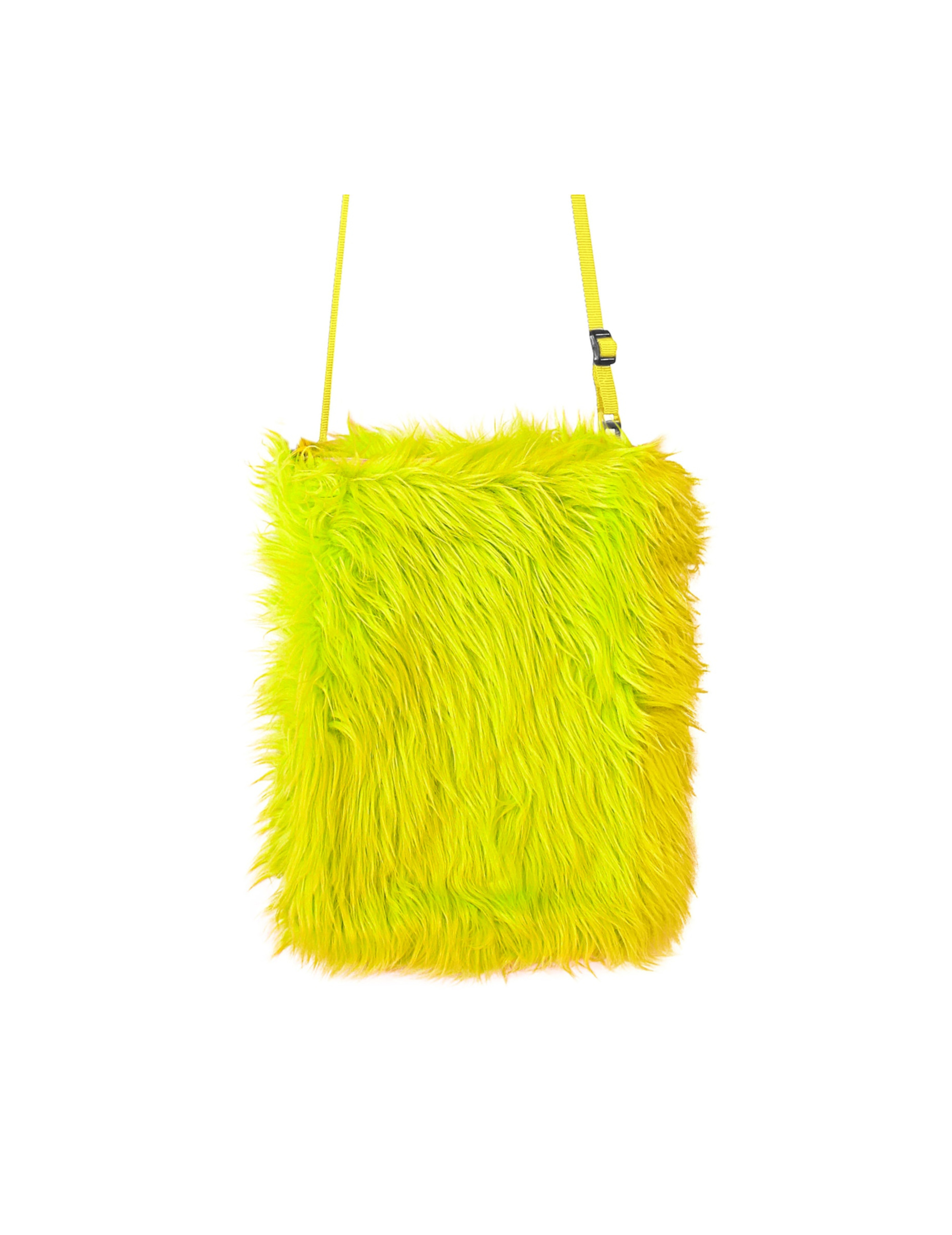 Sac en peluche jaune fluo