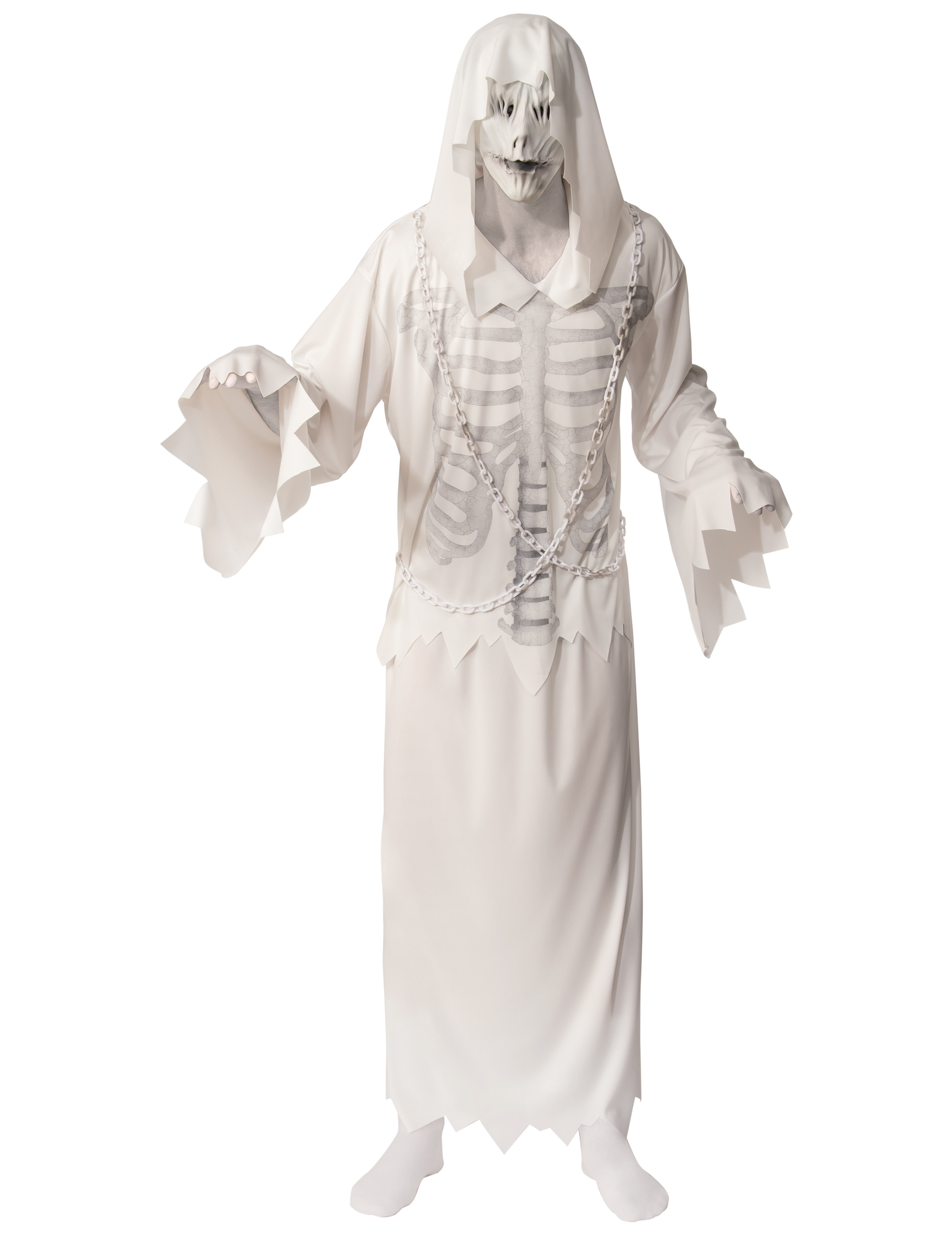 Déguisement spectre blanc avec masque homme
