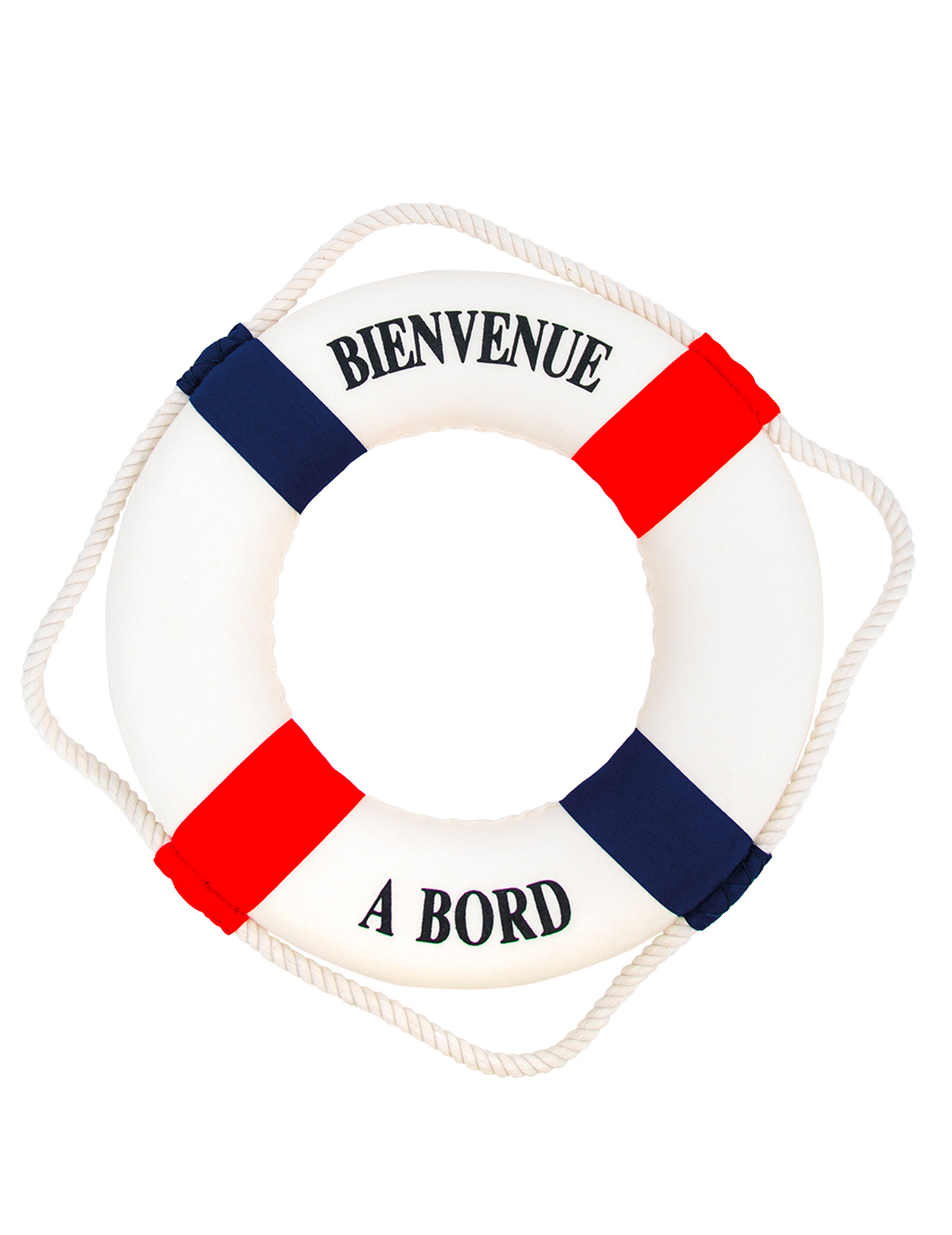 Bouée Bienvenue à bord bleu et rouge 27 cm