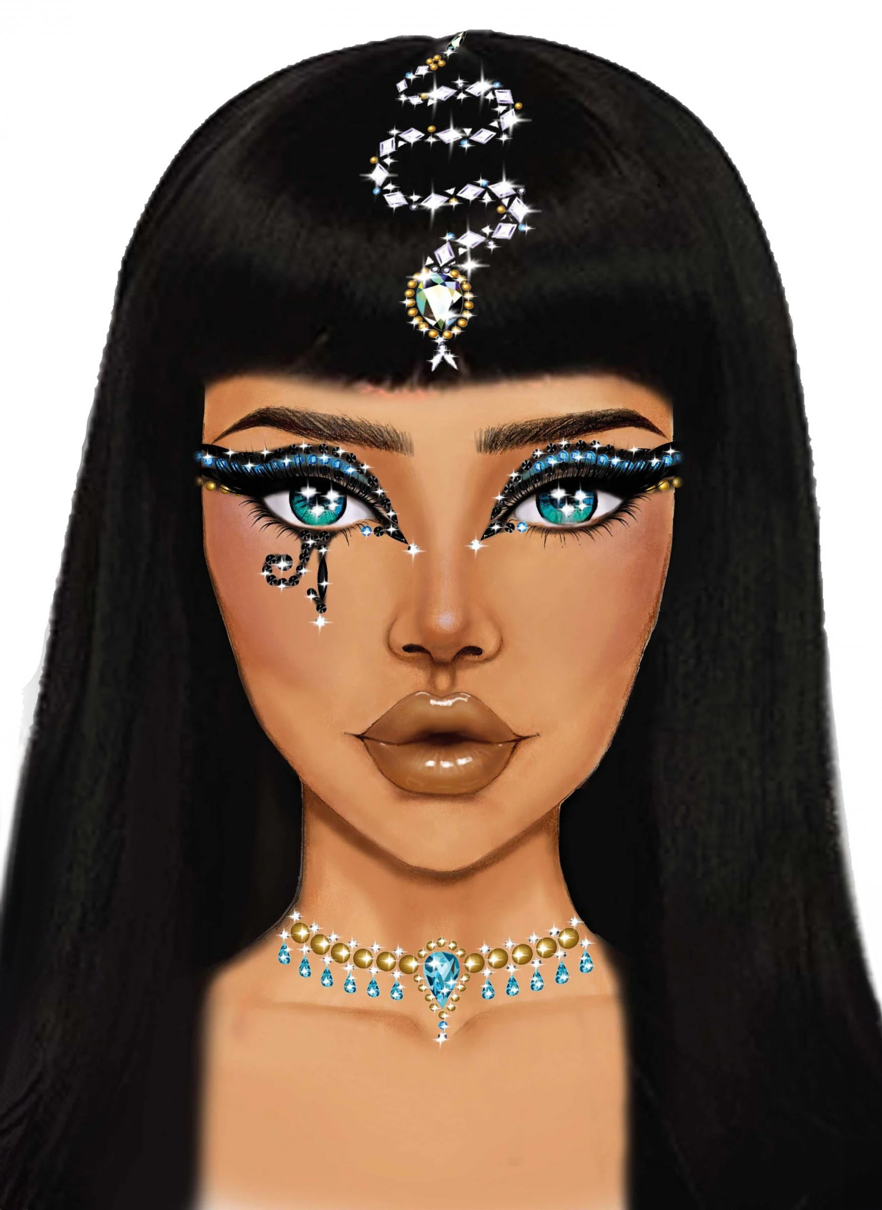 Bijoux pour visage adhésifs Cléopâtre