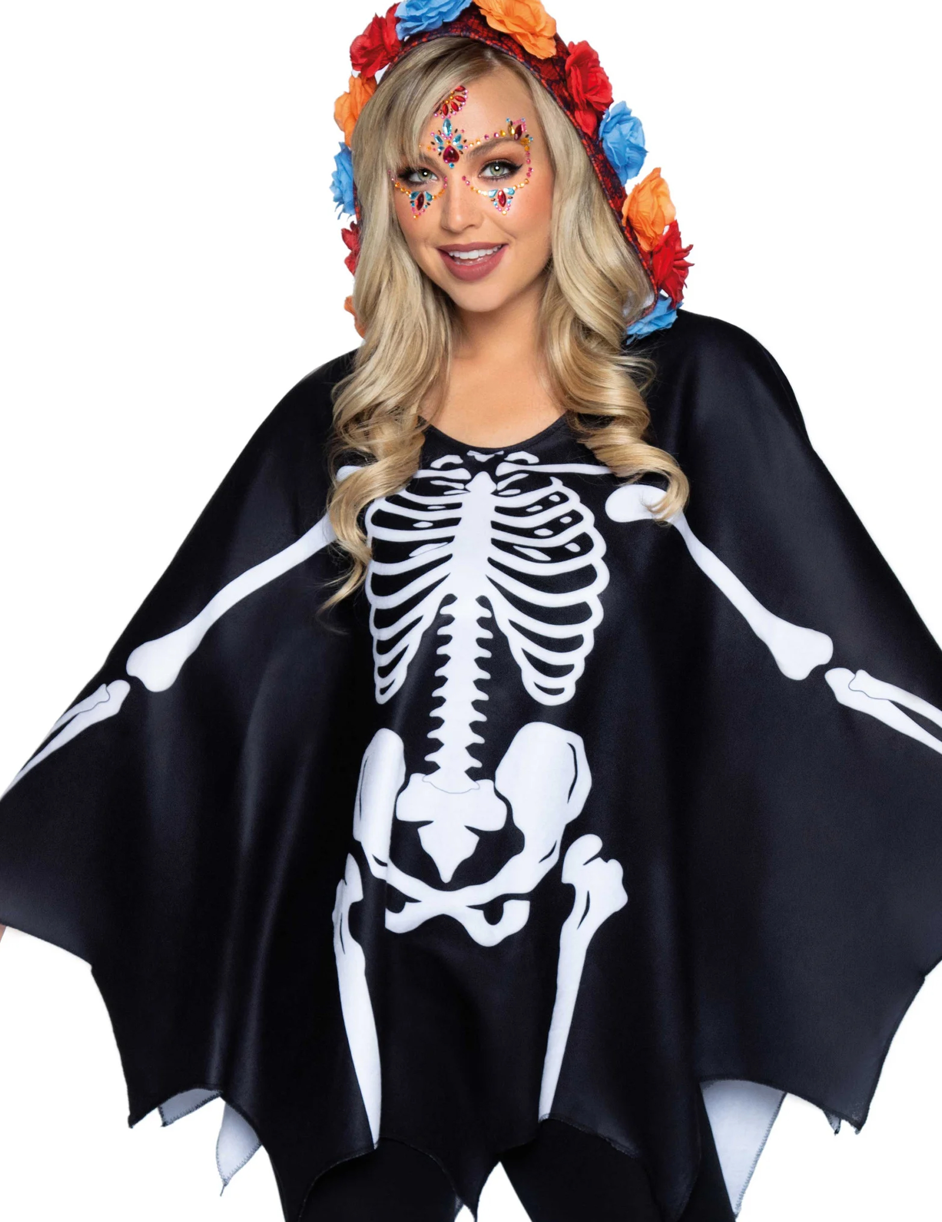 Cape squelette noire femme
