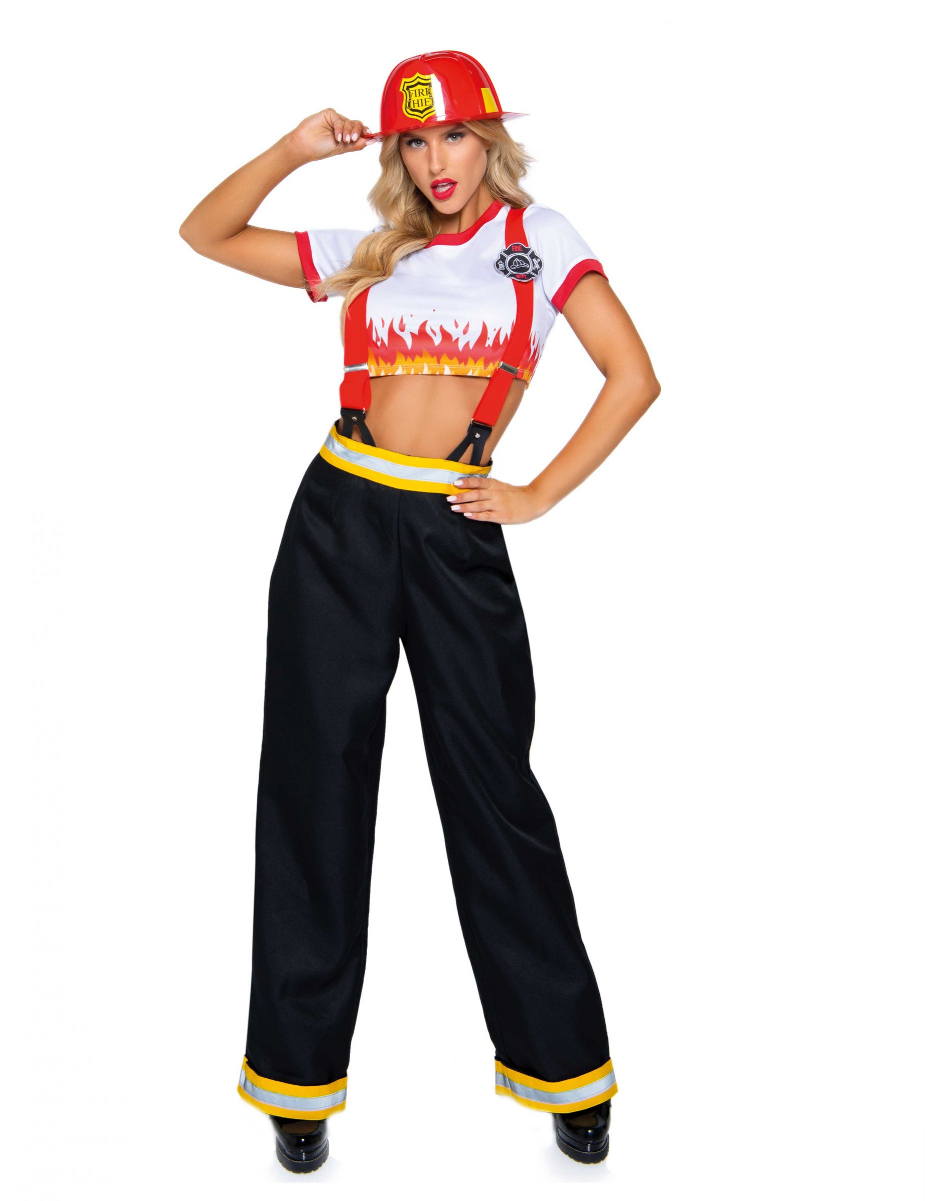 Déguisement luxe pantalon pompier femme