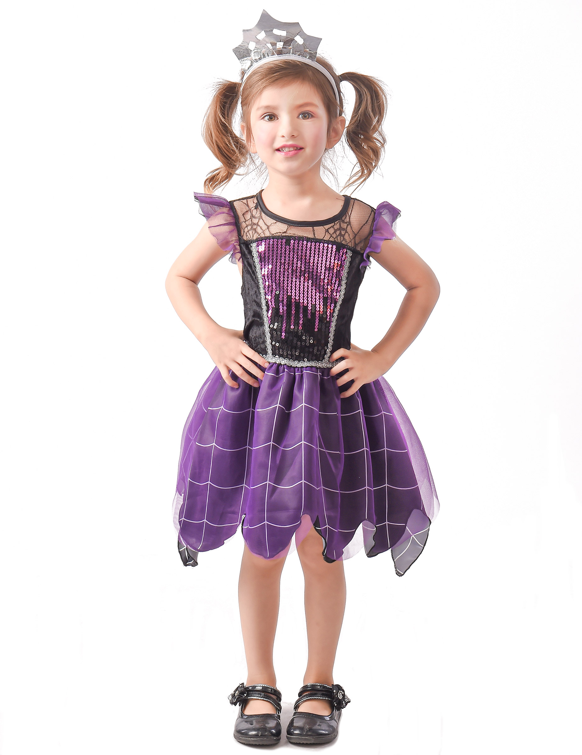 Déguisement sorcière violette fille