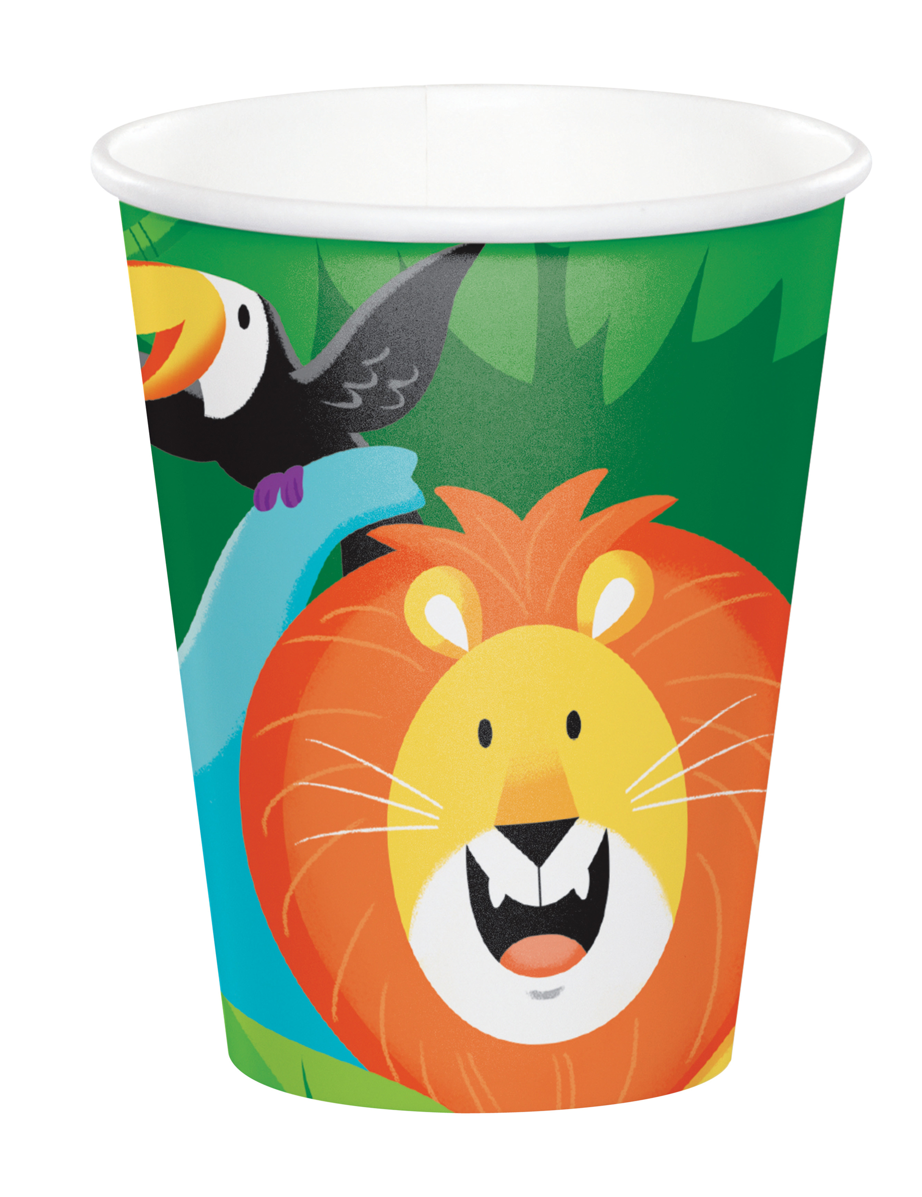 8 Gobelets en carton Jungle Safari 260 ml