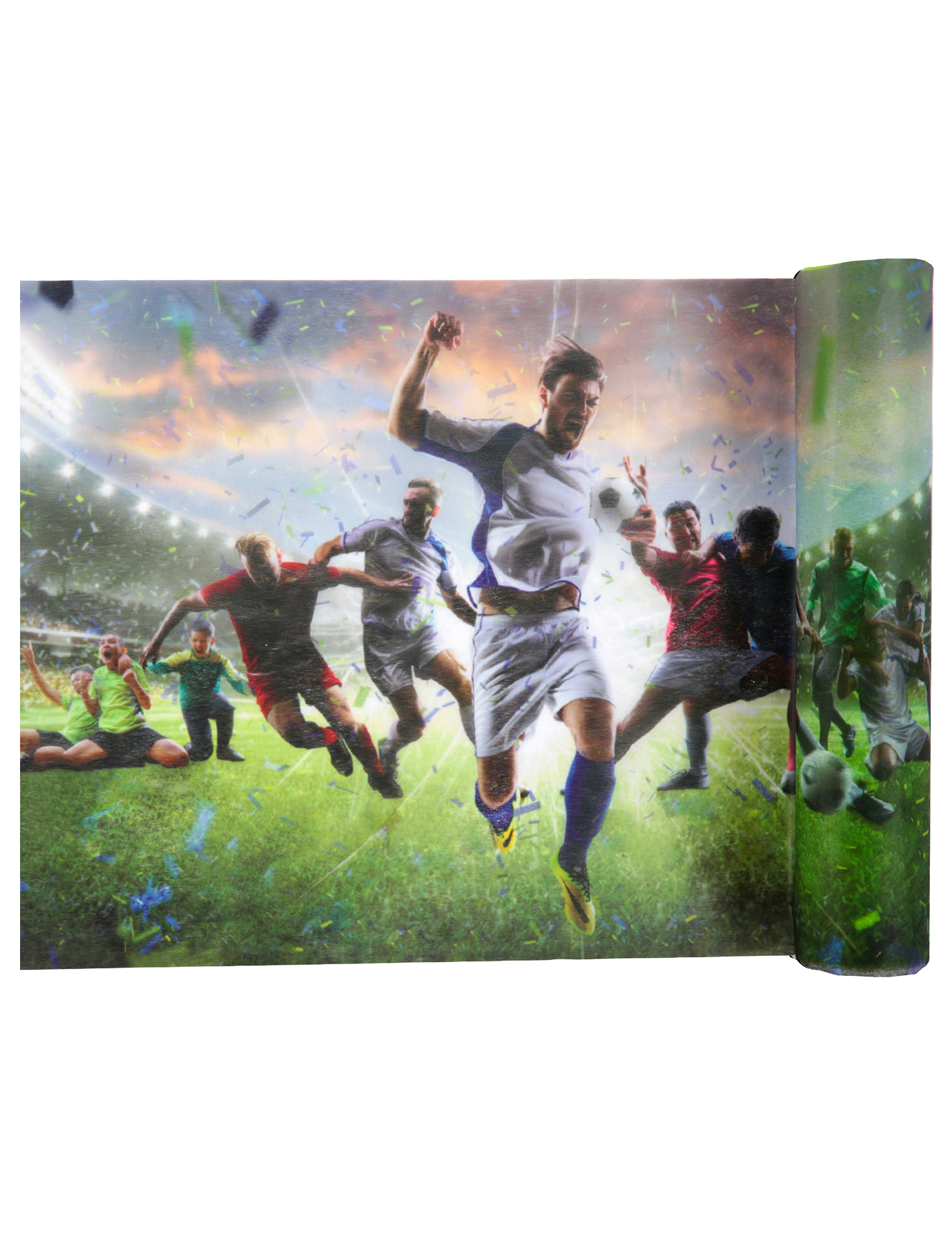 Chemin de table intissé champion de foot 5m x 30 cm