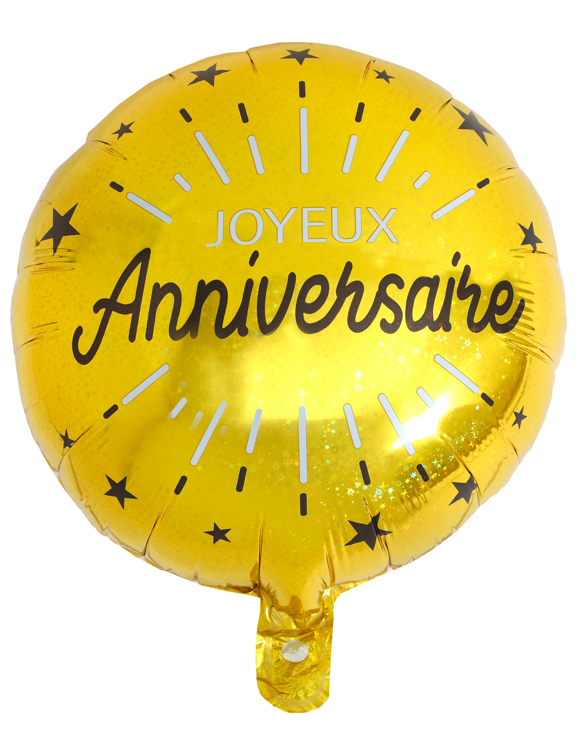 Ballon aluminium Joyeux anniversaire noir et or 35 cm