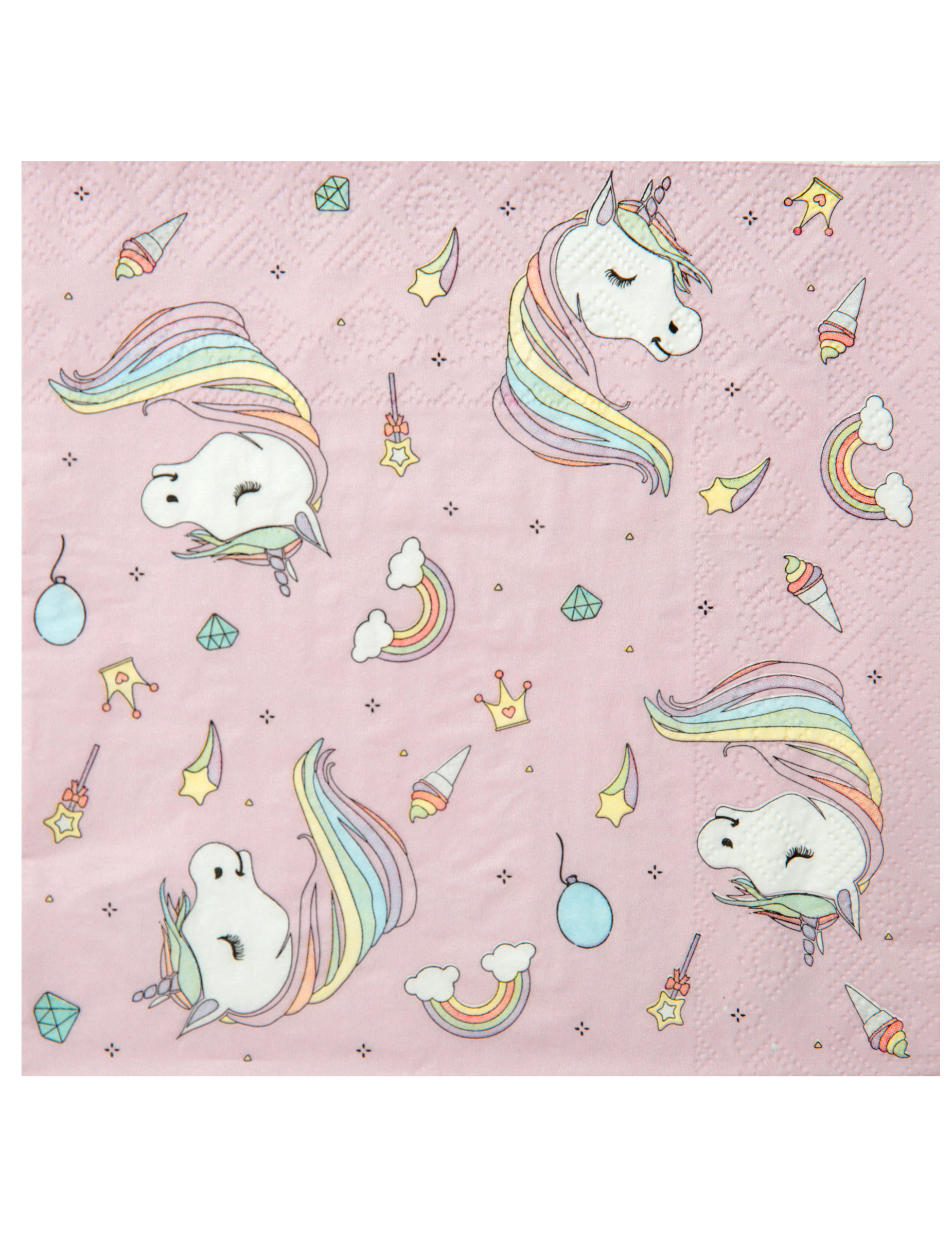 20 Serviettes papier licorne 33 x 33 cm