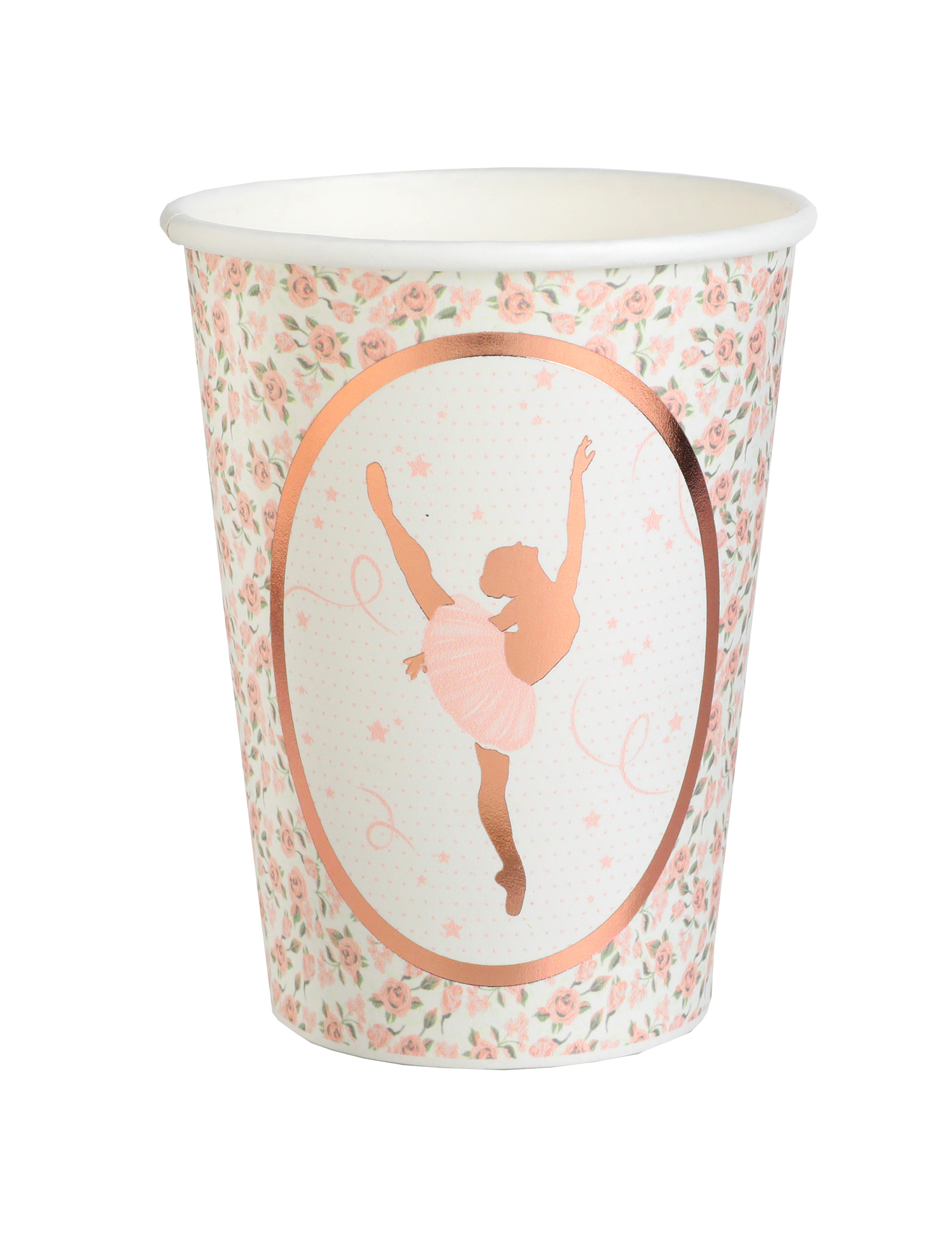 10 gobelets carton ballerine 7,8 x 9,7 cm rose gold
