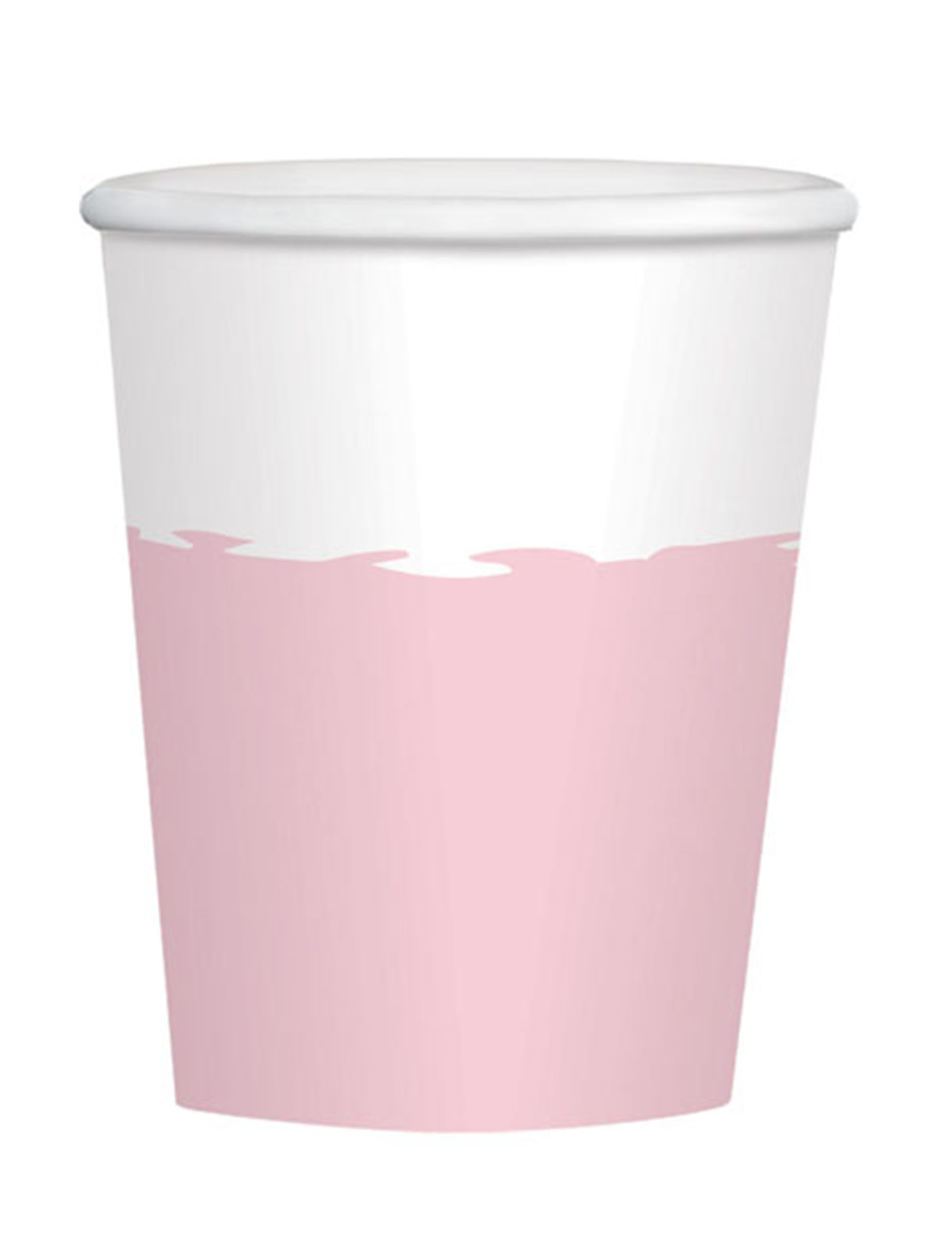 8 Gobelets en carton roses et blancs 250 ml