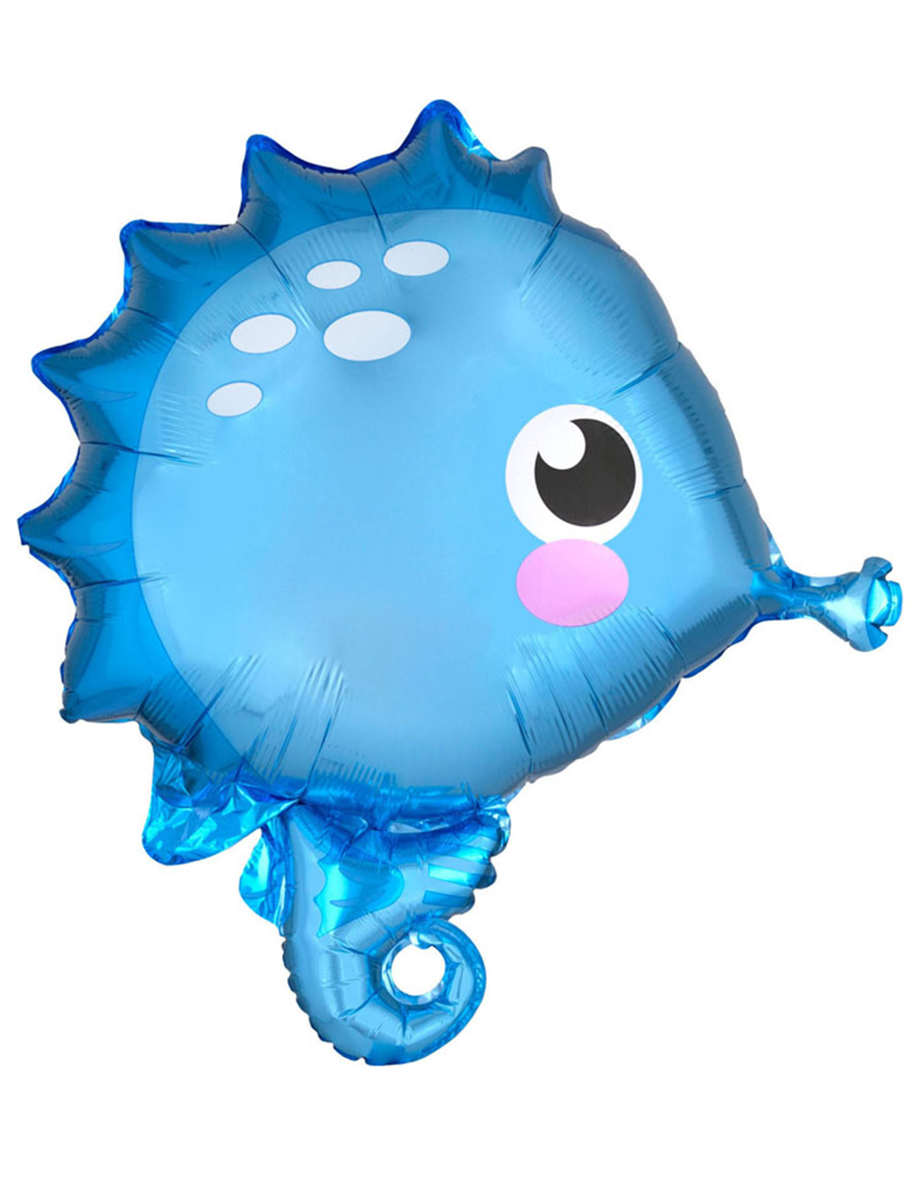 Ballon en aluminium hippocampe bleu 48 x 53 cm