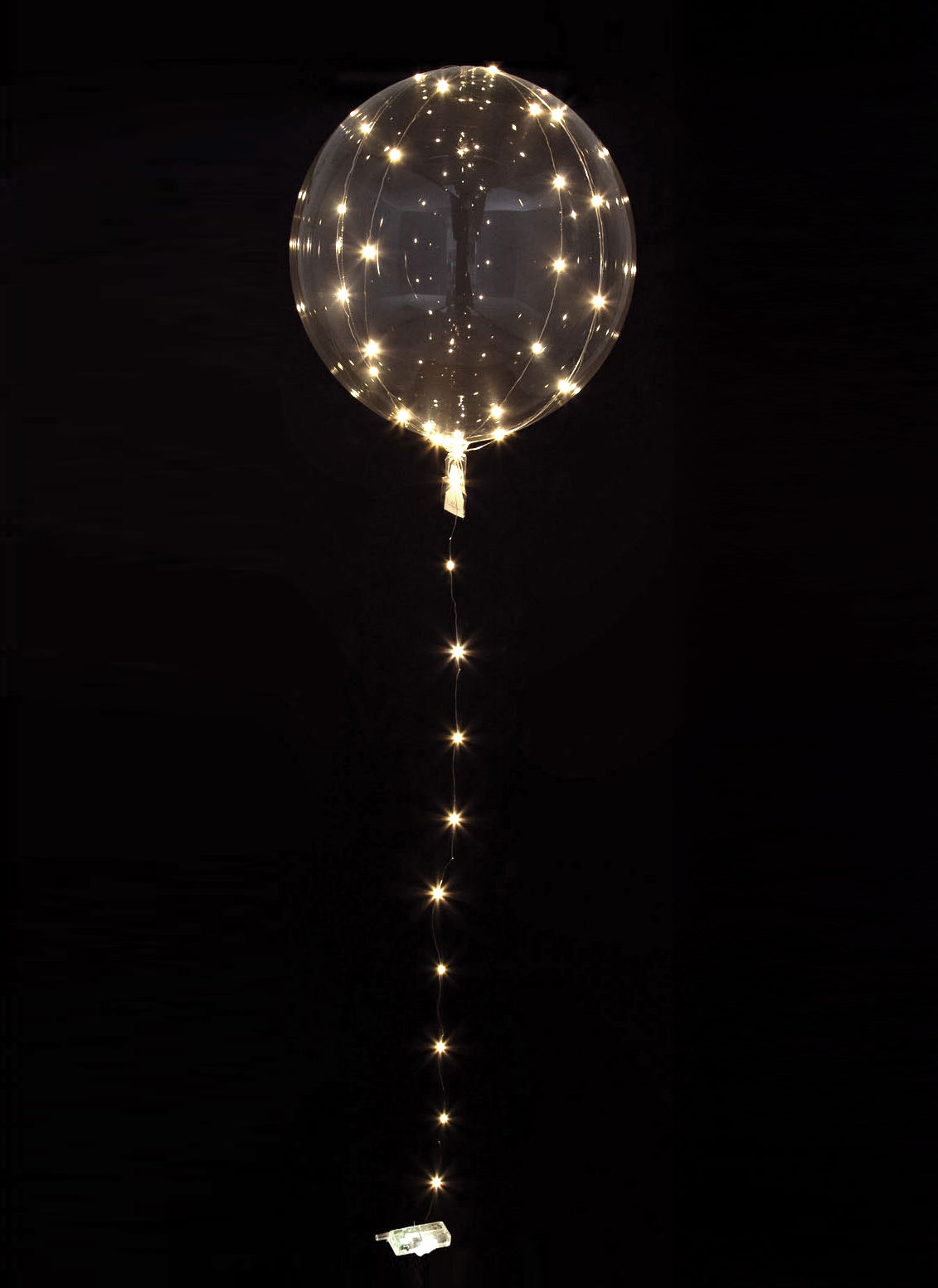 Ballon bulle cristal transparent avec LED blanches 25-30 cm
