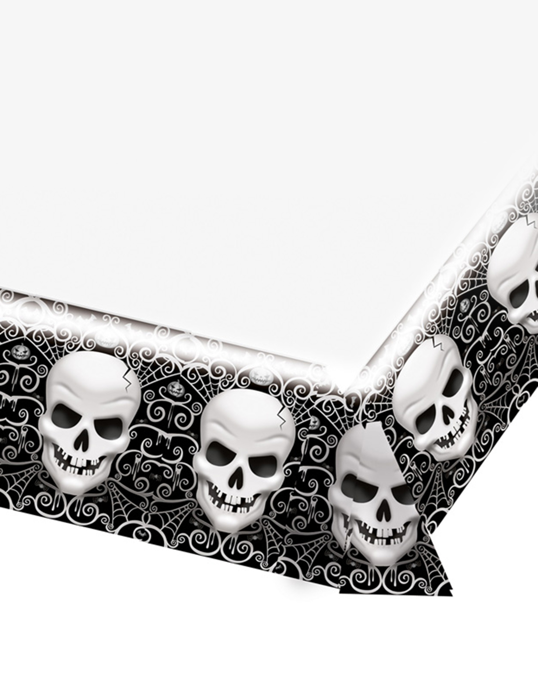 Nappe en plastique Tête de mort Halloween 137 x 259 cm