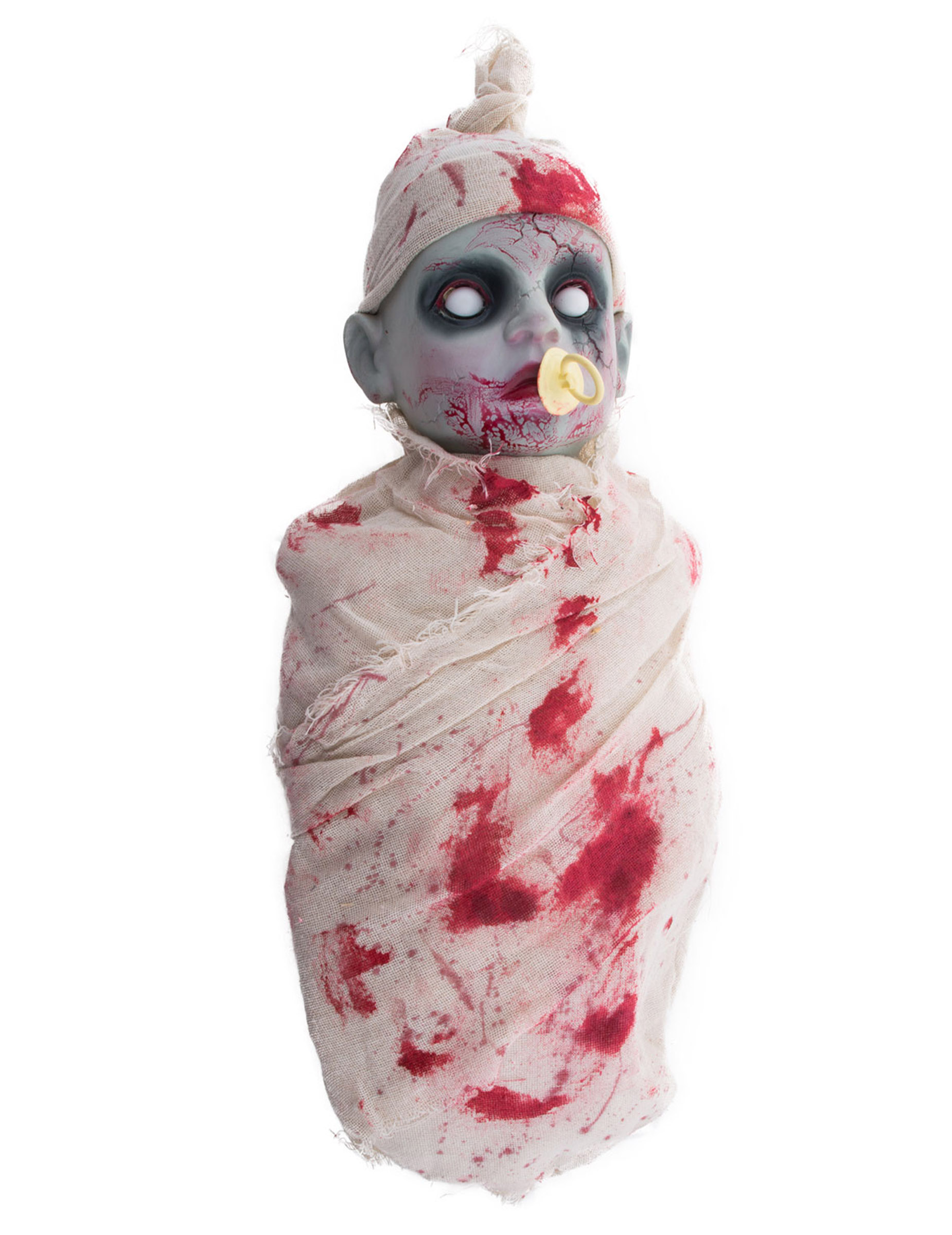 Bébé zombie ensanglantée lumineux et sonore 50 cm