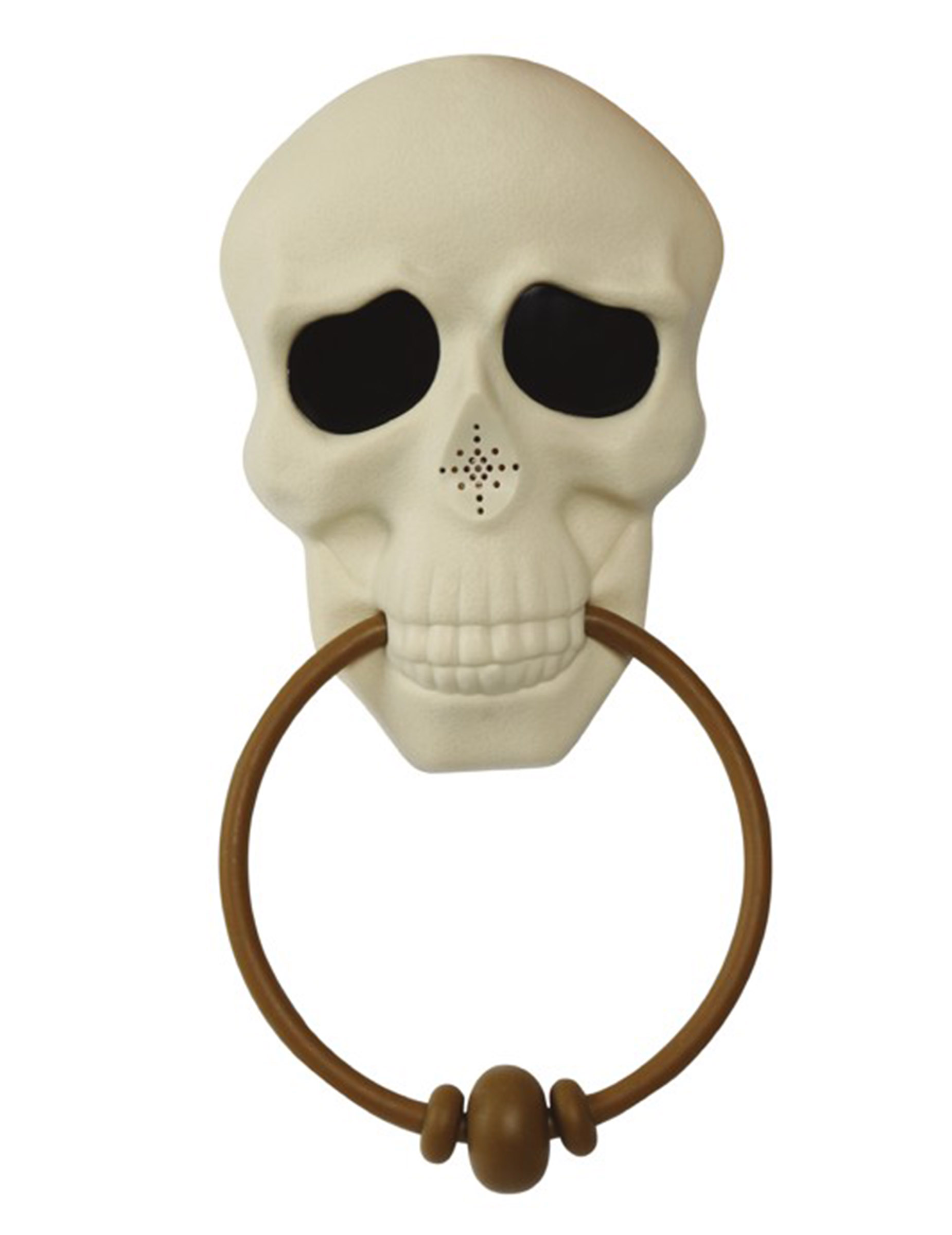 Décoration de porte sonore et animée squelette 30 cm