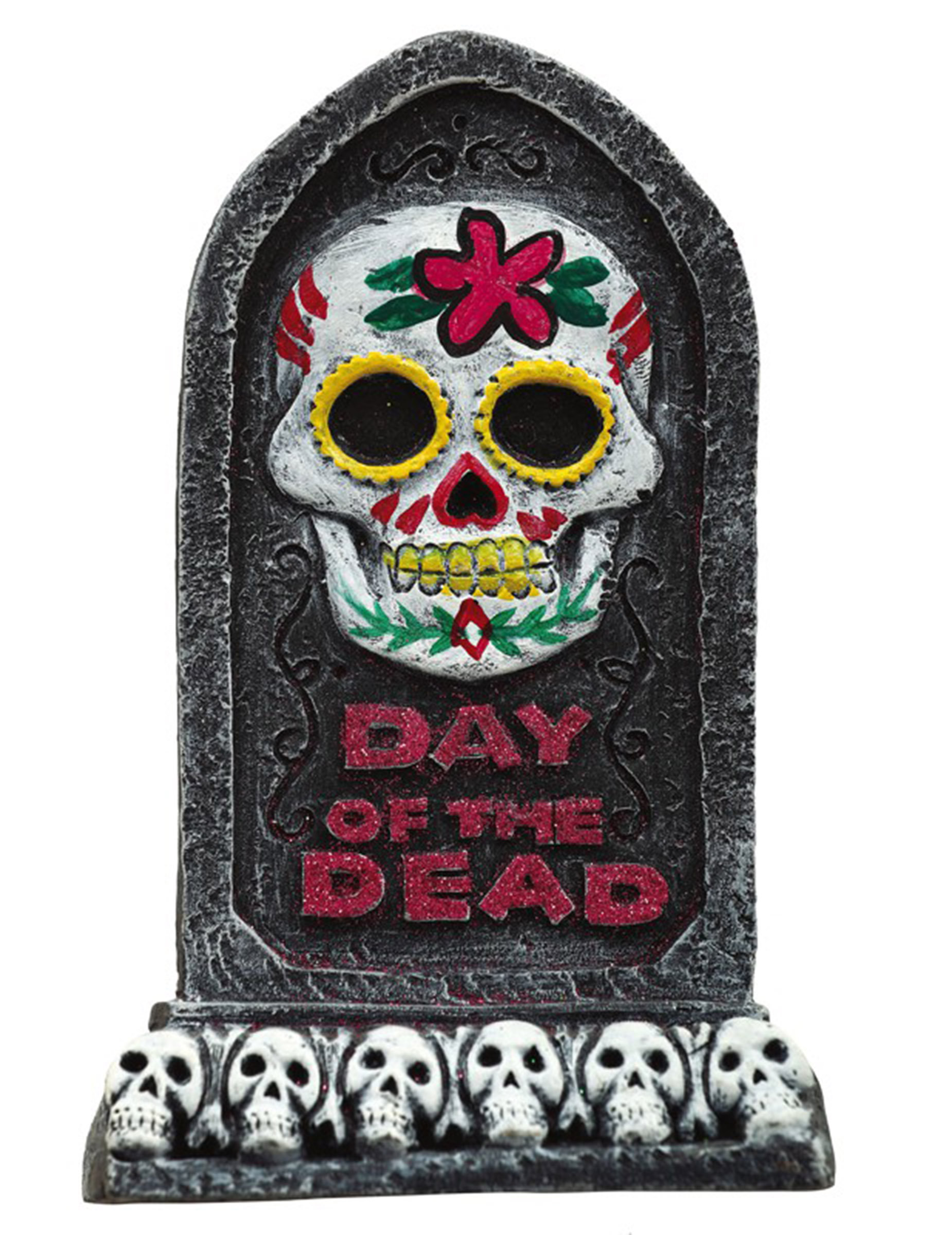 Décoration pierre tombale Dia de los muertos 13 x 8 cm