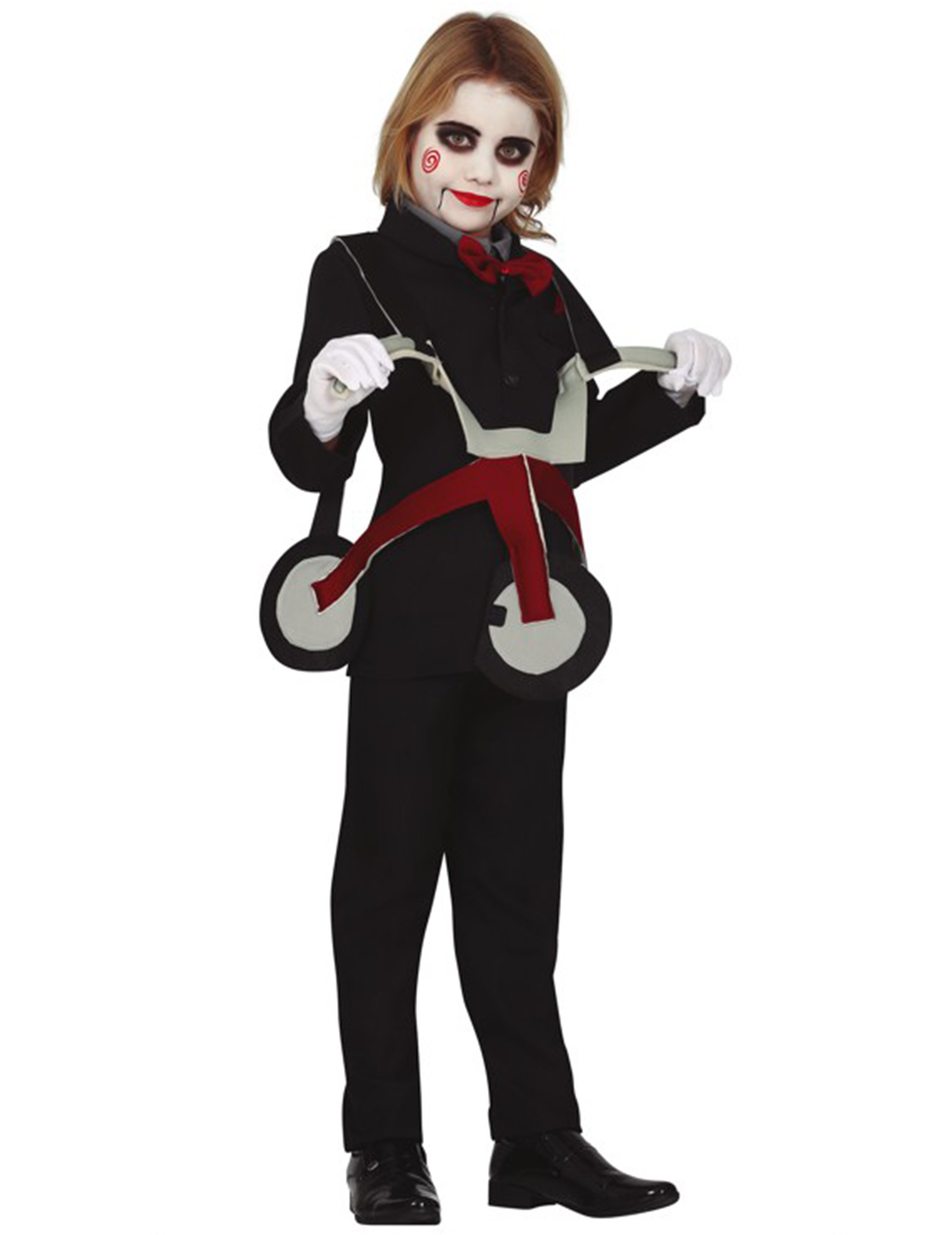 Déguisement poupée sur tricycle enfant