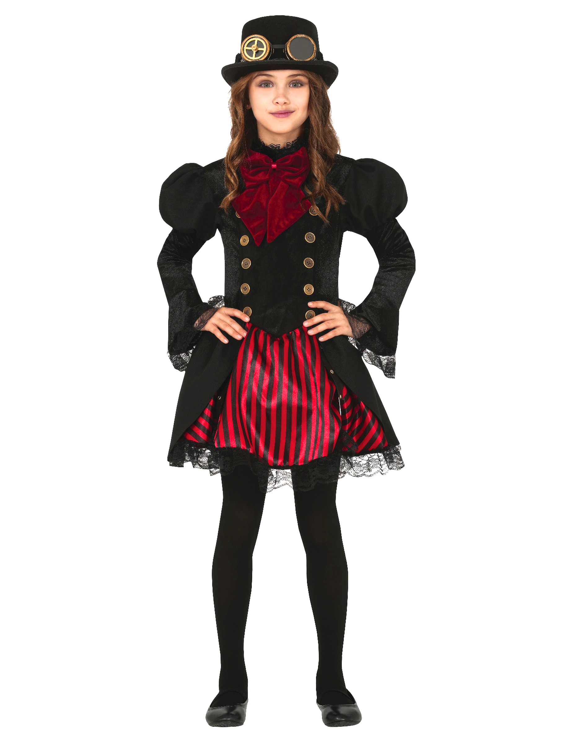 Déguisement Steampunk rouge glamour fille